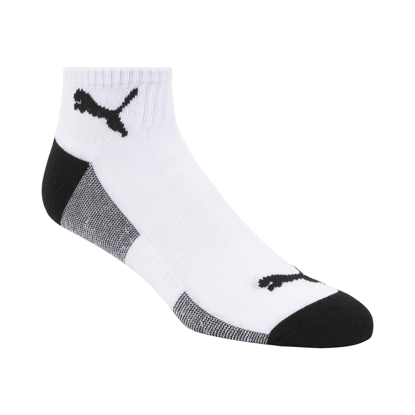 PUMA mens 6 Pack Quarter Crew running socks, White/Black, 10 13 US - Medaid International