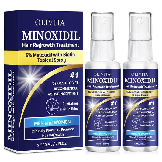 5% Minoxidil for Men and Women Hair Growth: Minoxidil Spray Hair Regrowth Treatment Serum with Biotin & Rosemary -Stop Hair Thinning and Hair Loss For Stronger Thicker Longer Hair - Medaid International