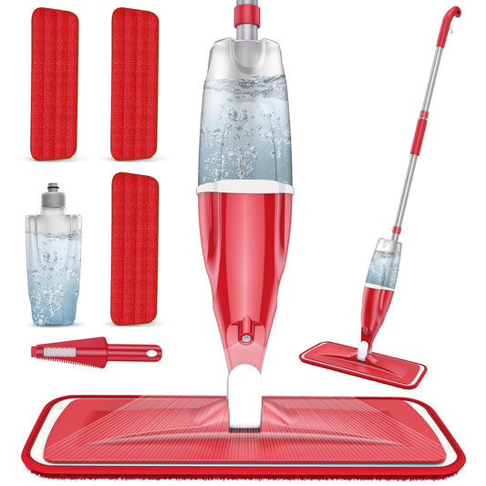 Spray Wet Mops for Hardwood Floor Cleaning: EXEGO Microfiber Dry Dust Spray Mop with 3 Washable Pads fit for Swiffer PowerMop - Wet Jet Mop Flat Floor Mops with Sprayer for Wood Laminate Ceramic Tiles - Medaid International