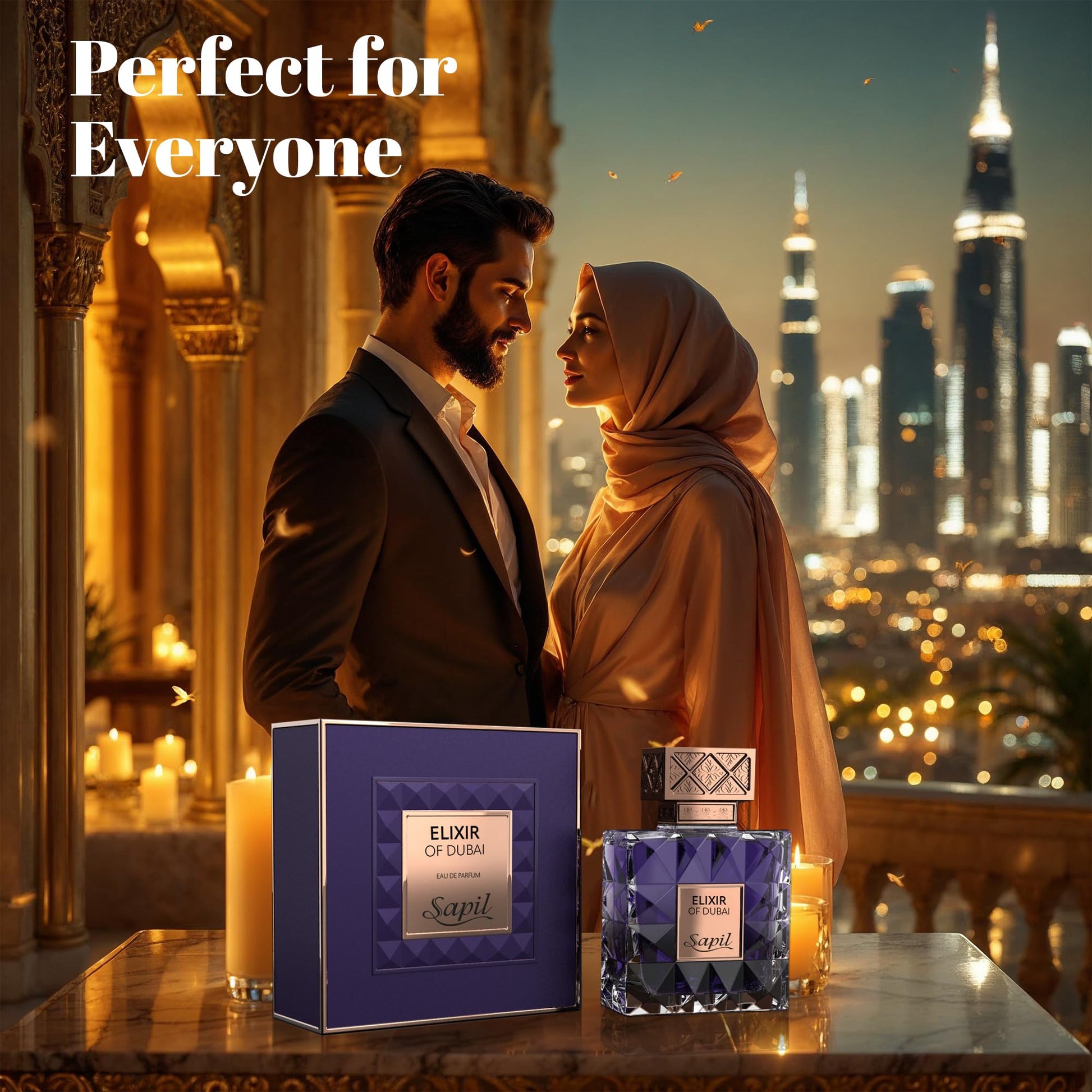 Sapil Elixir of Dubai Unisex Eau de Parfum – Long-Lasting Dubai Perfume with Amber, Vanilla, Musk, Cardamom, Bergamot & Lavender – Arabic Luxury Fragrance for Men & Women – 3.38 oz - Medaid International