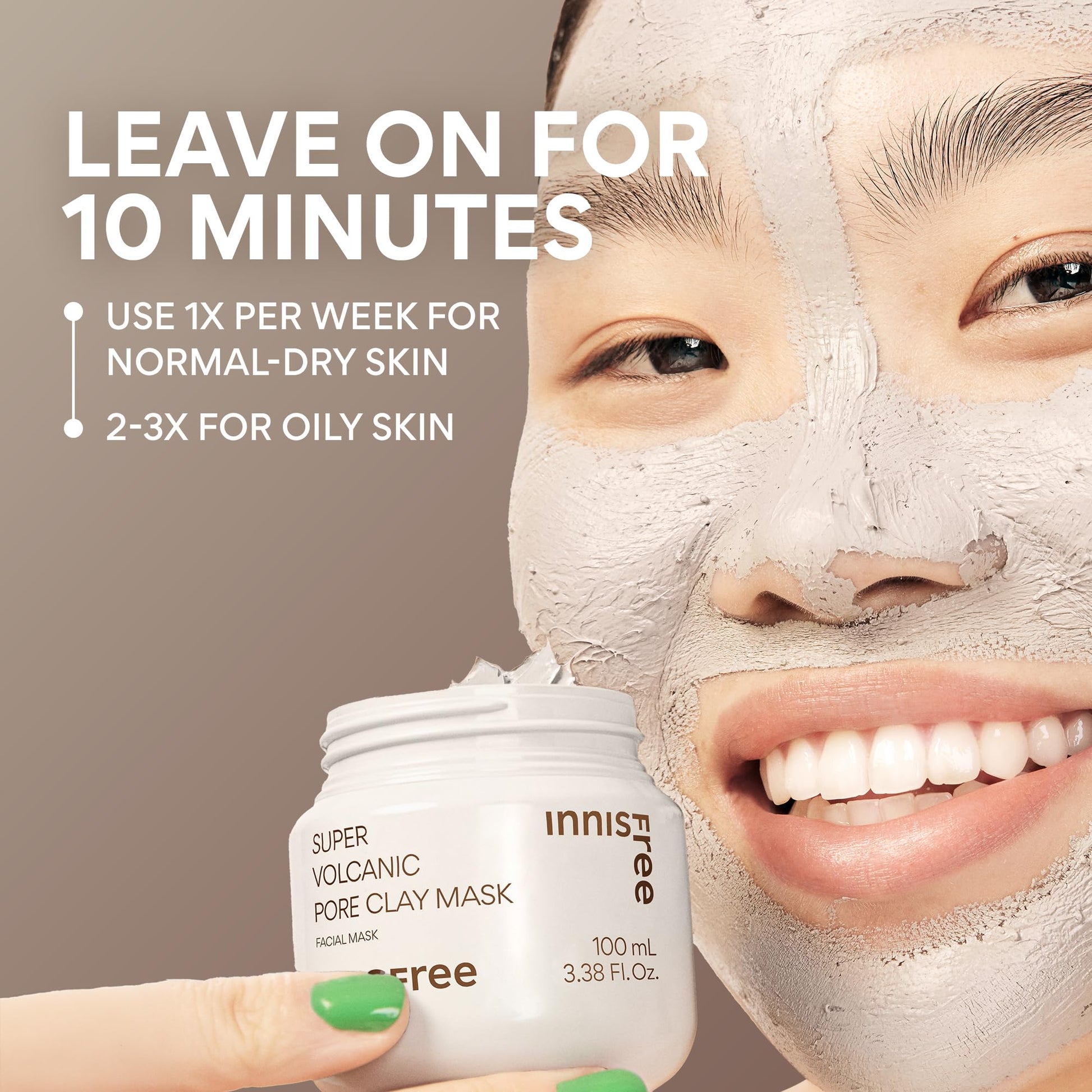 innisfree Super Volcanic Clay Mask, Premium Korean Skincare with AHA and Natural Clusters for Deep Pore Detox, Gentle Exfoliation, Oil Control - Medaid International