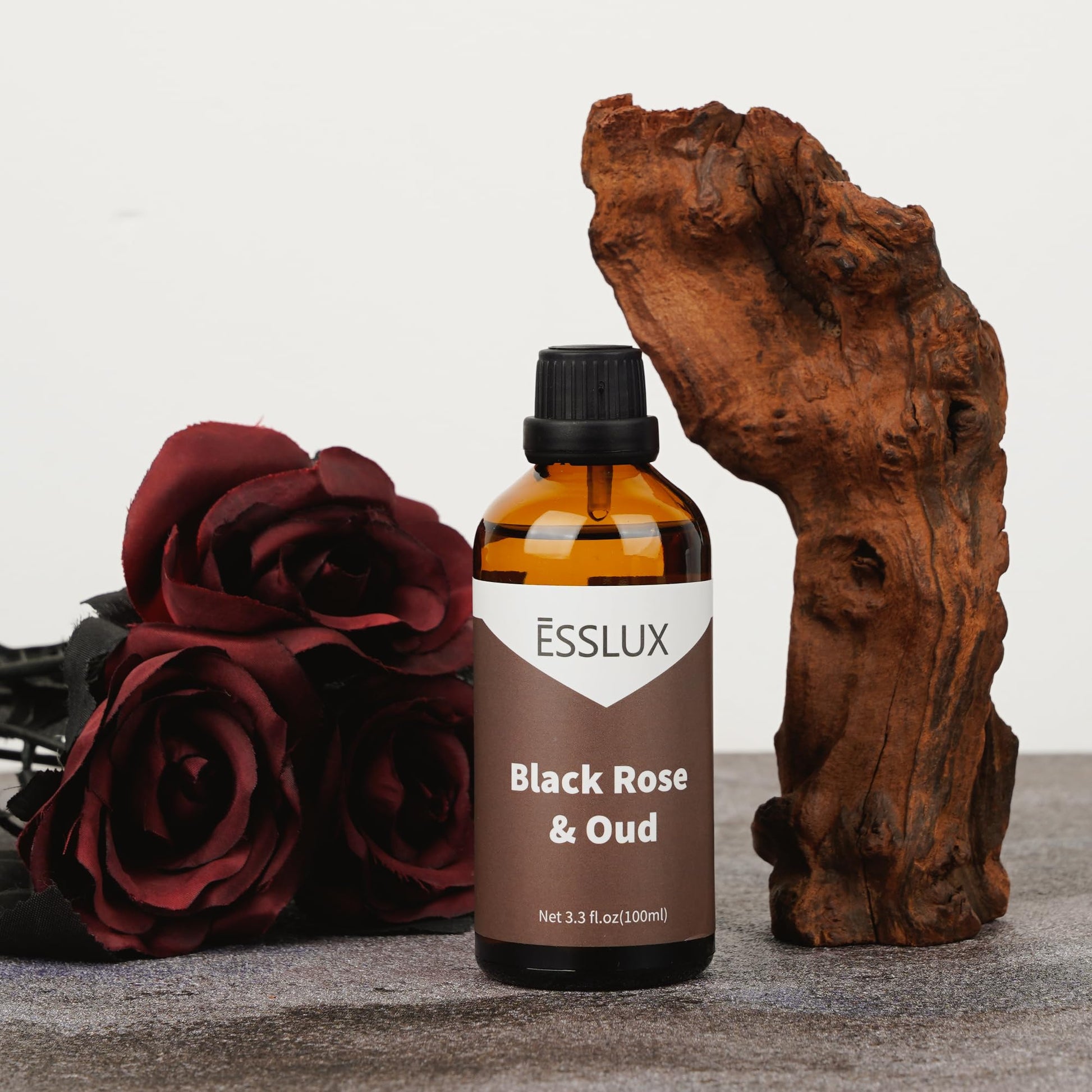 Black Rose & Oud Fragrance Oil, ESSLUX Large Single Scented Oils 100 ml (3.3 oz), Aromatherapy Essential Oils for Home for Diffuser, Massage, Soap, Candle Making Scents - Medaid International