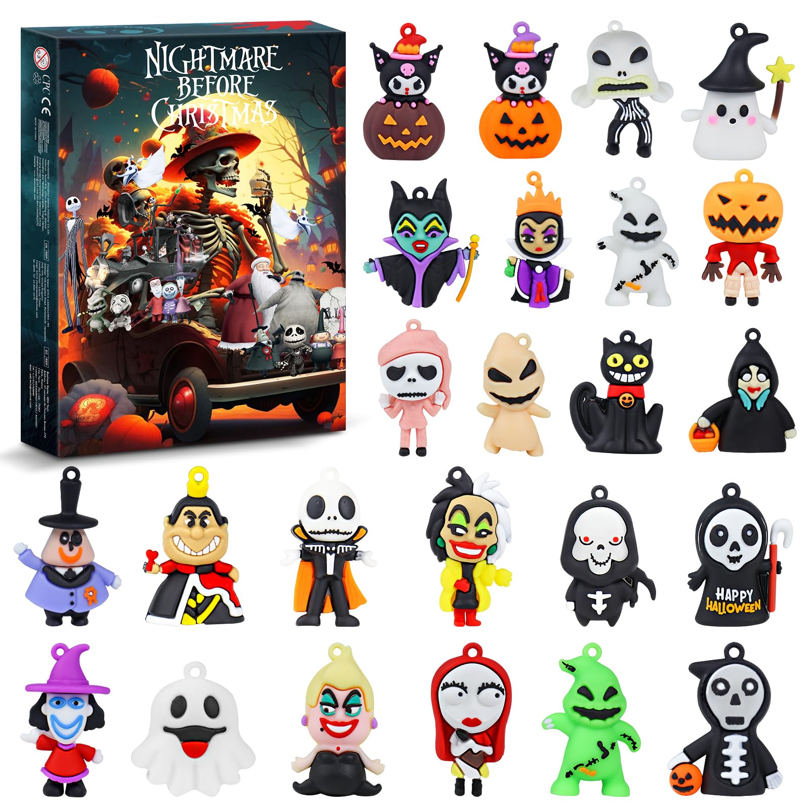 Nightmare Christmas Advent Calendar 2025 for Kids, 24 Days Countdown Calendar with Classic Doll,Collectible Figures Surprise Christmas Xmas Gifts for Kid Girls Teens - Medaid International
