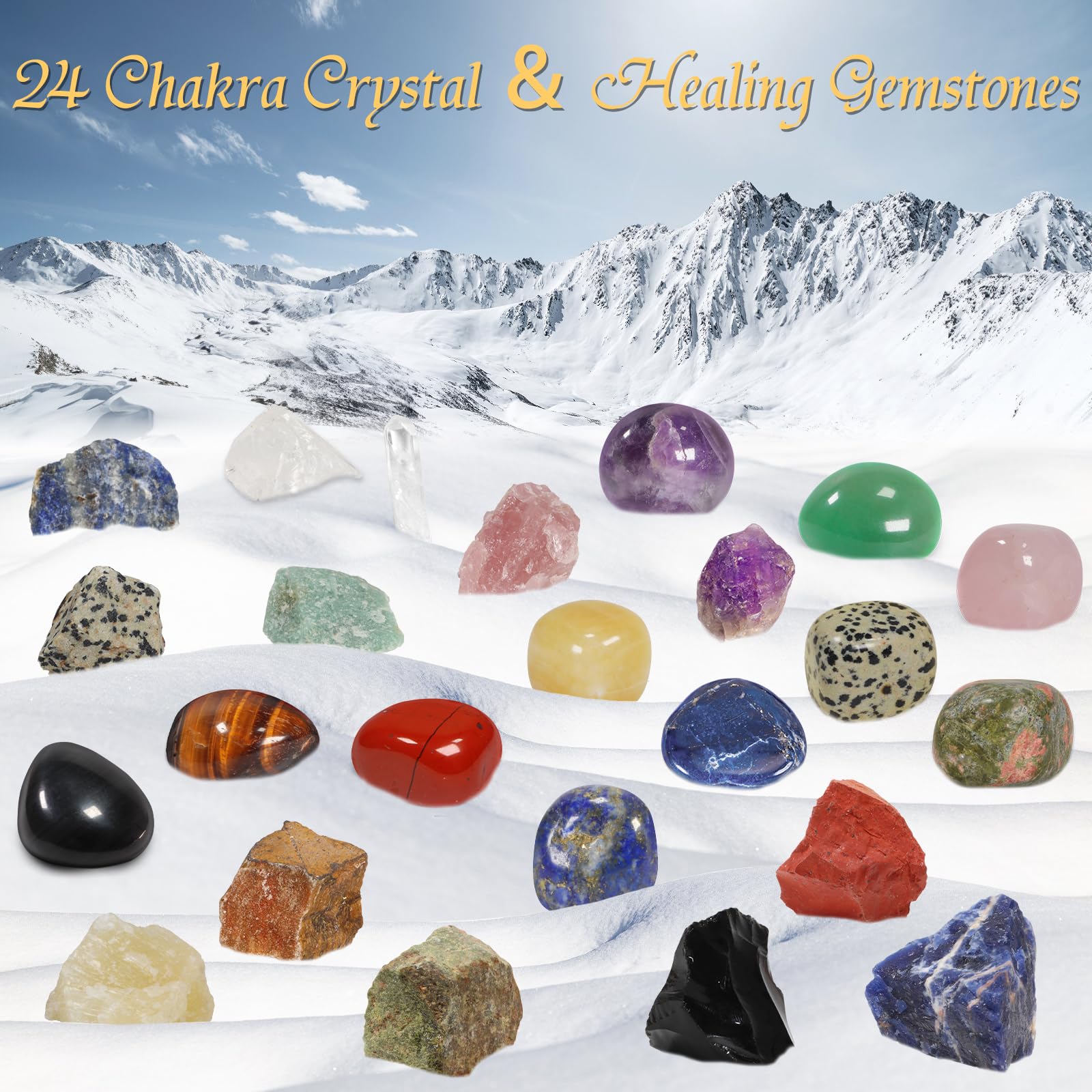 Pukamam Crystal Advent Calendar 2025 Adult Rock Healing Gemstone 24 Days Christmas Countdown calendar - Medaid International