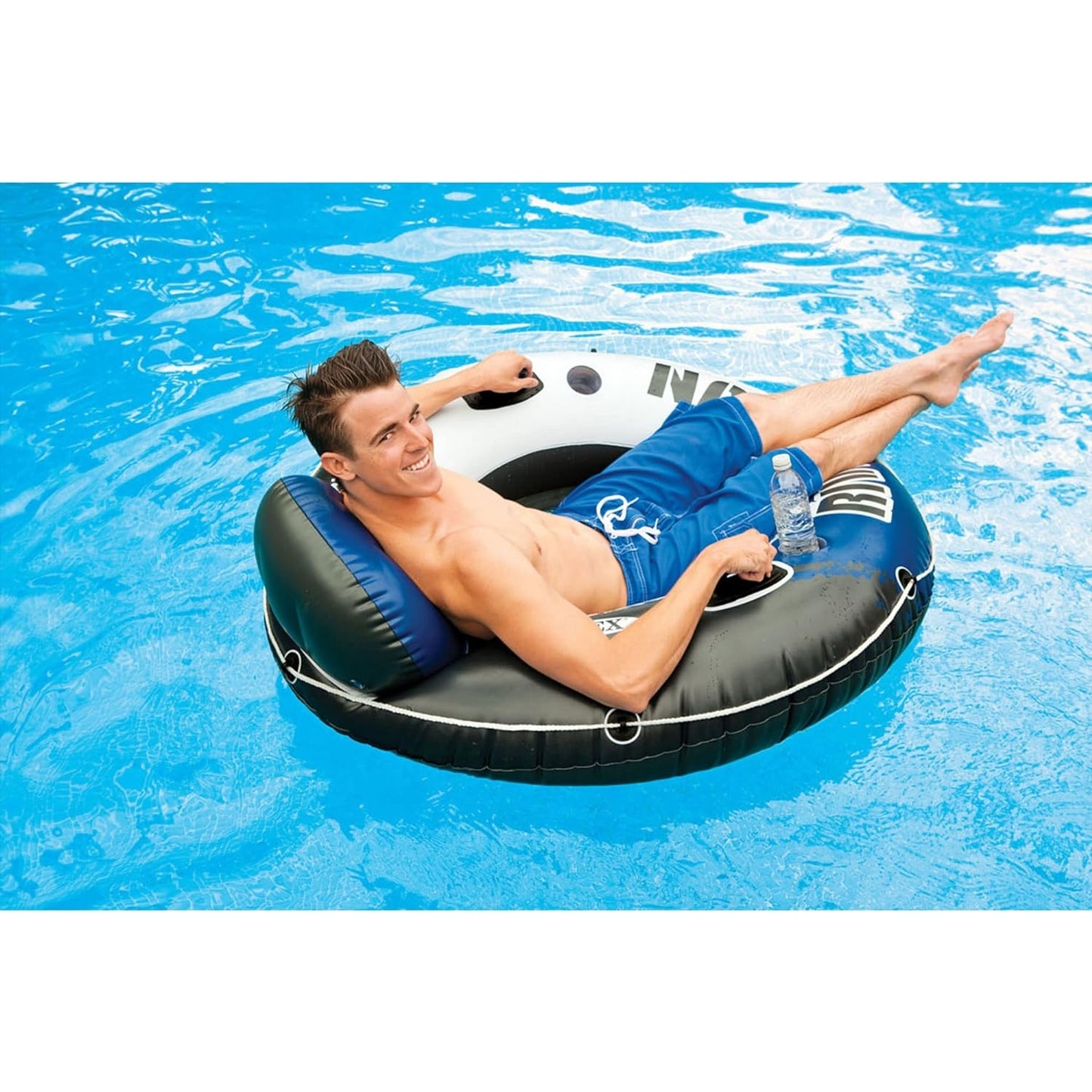 River Run Single Person Inflatable Floating Water Tube Raft with Built-In Backrest - Medaid - Lebanon