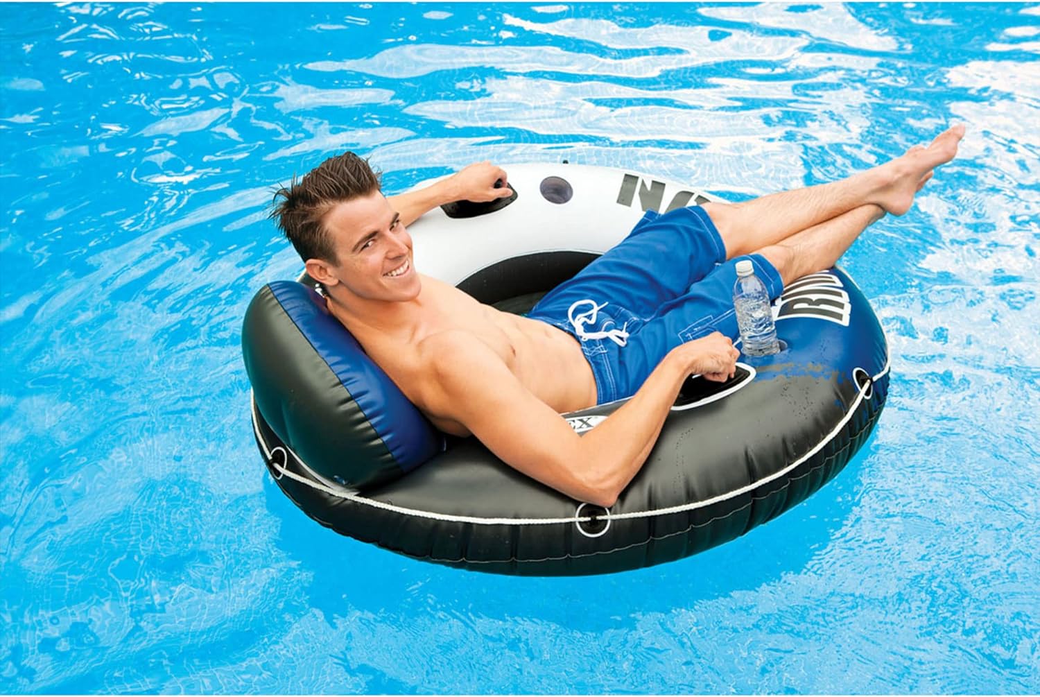River Run Single Person Inflatable Floating Water Tube Raft with Built-In Backrest - Medaid - Lebanon