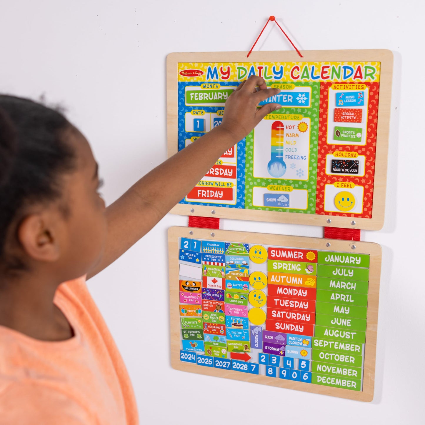 Melissa & Doug My First Daily Magnetic Calendar, Classroom Calendar for Kids Activities with Weather & Seasons, Preschool Toys for Girls & Boys Ages 4+ - Medaid International