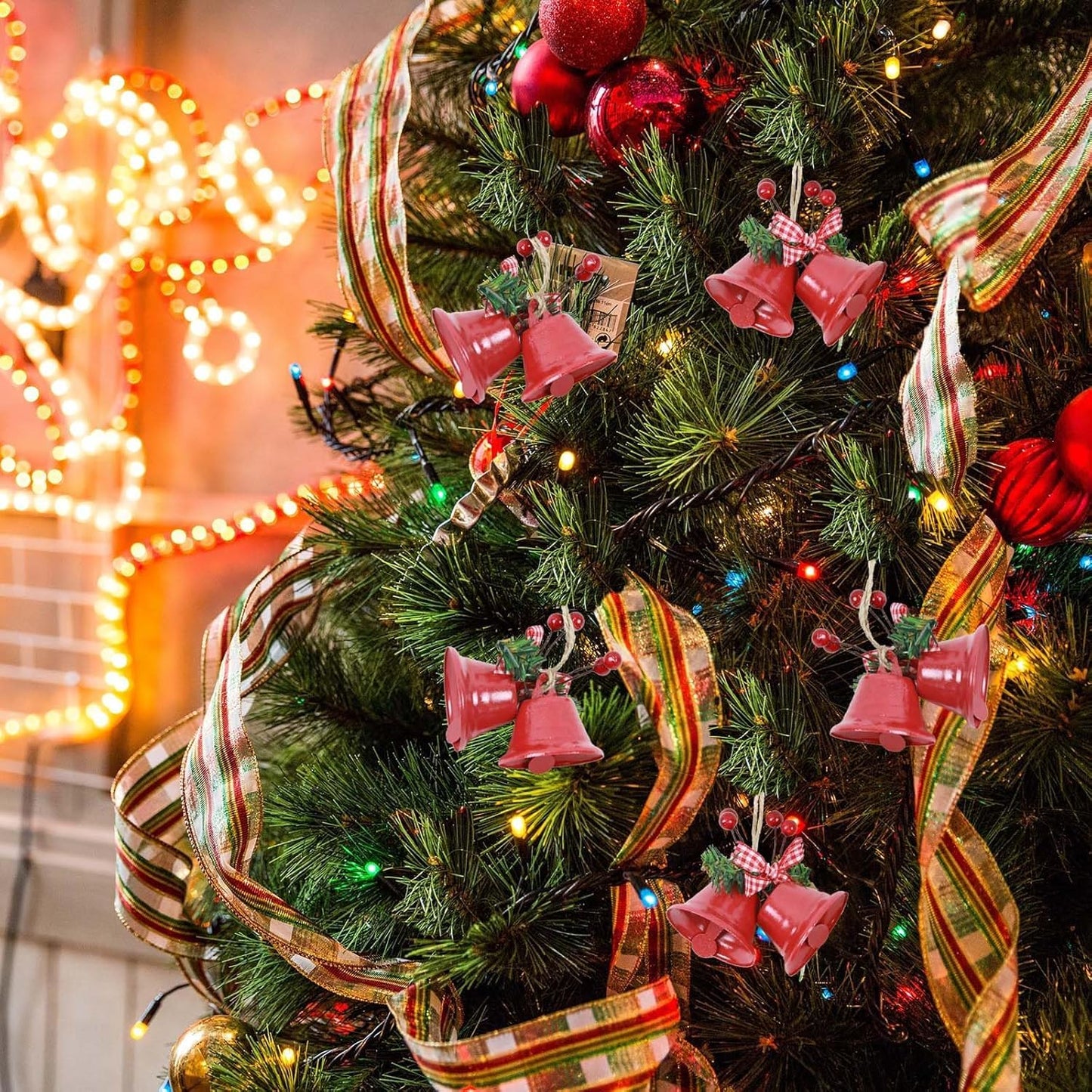 1 Pc Red Christmas Bells, Tree Hanging Ornament Metal Jingle Bells for Christmas Holiday Decoration - Medaid International