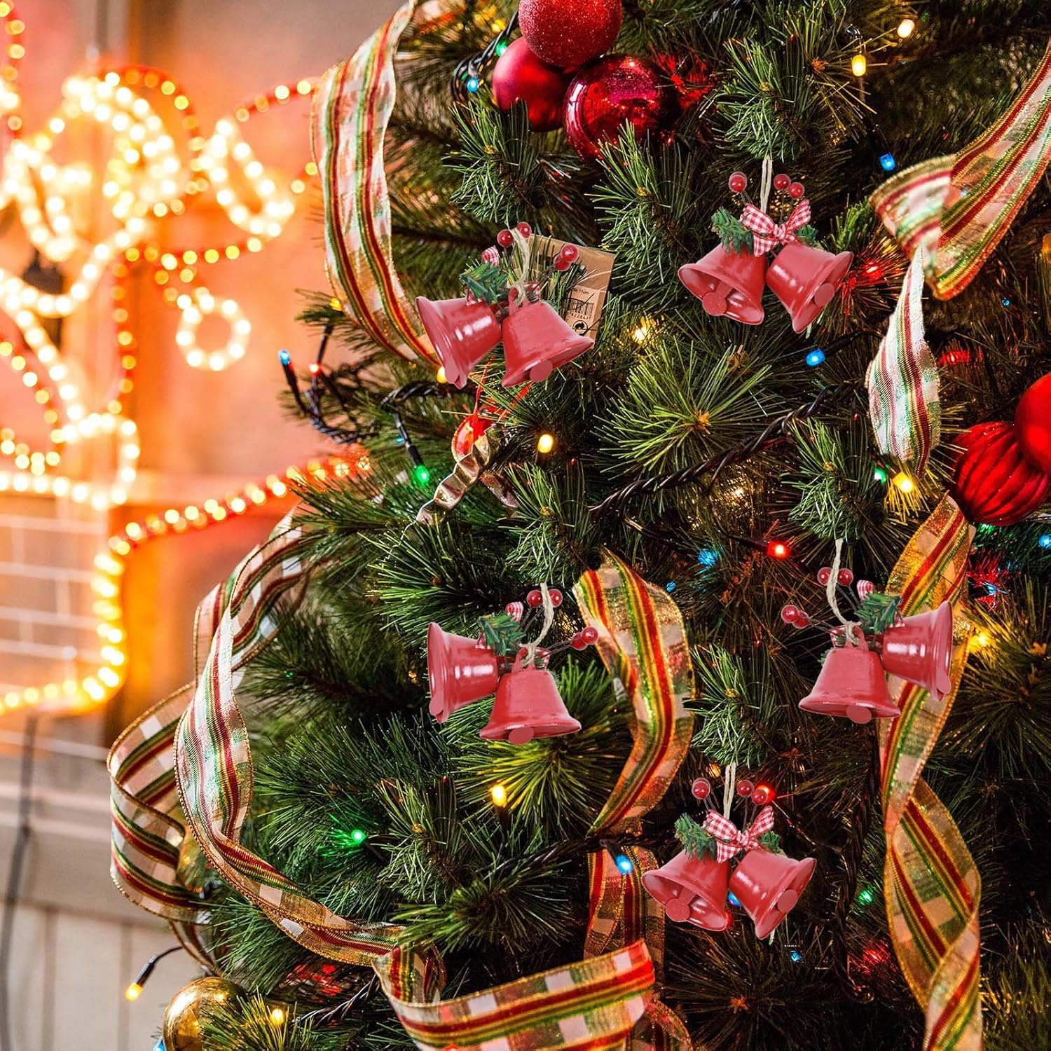 1 Pc Red Christmas Bells, Tree Hanging Ornament Metal Jingle Bells for Christmas Holiday Decoration - Medaid International