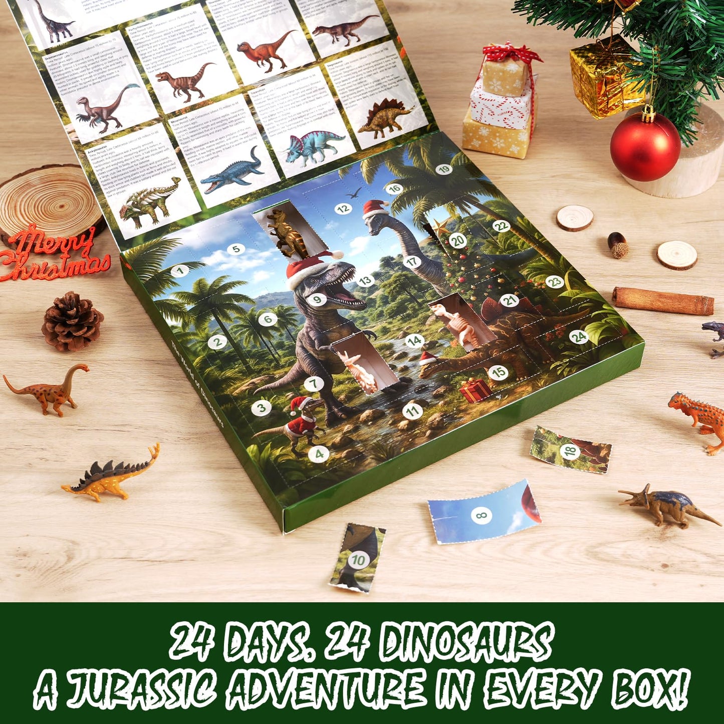 WERNNSAI Dinosaur Advent Calendar 2025 for Kids -24 Days Christmas Countdown Calendar Surprise Dino Toy Box with Mini Dinos for Boys Girls Toddlers Teens Xmas Gifts - Medaid International