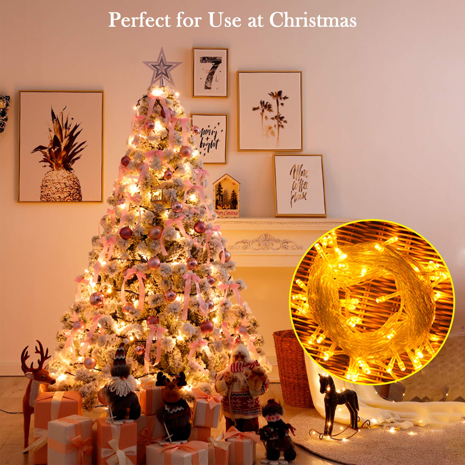 ANJAYLIA 20Ft 40 LED Fairy String Lights Battery Operated, Waterproof Twinkle Christmas Tree Lights with 2 Modes for Christmas Indoor Outdoor Garden Wedding Home Decoration Warm White - Medaid International