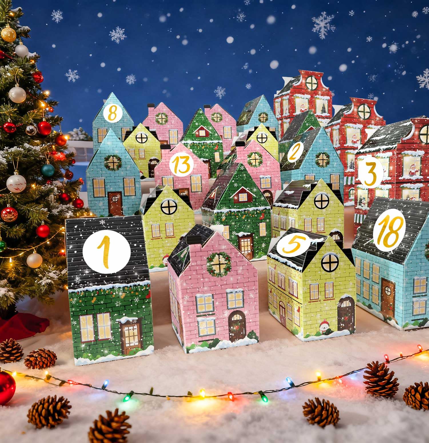 SietDESEO 24 Empty Advent Calendar Boxes to Fill 24 Days of Christmas Countdown Gift Boxes for Kids Adults Xmas Holiday Party Decorations Make Your Own Advent Calendar Box - Medaid International