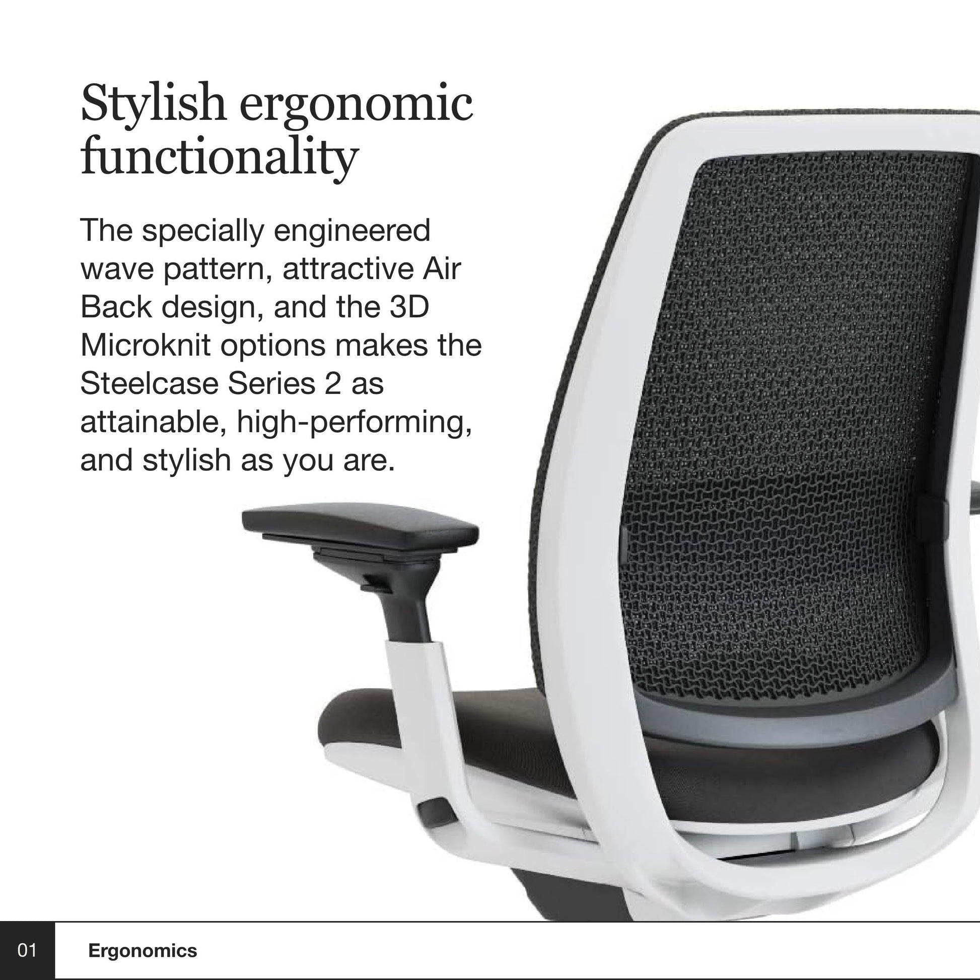 Steelcase Series 2 Office Chair - Ergonomic Work Chair with Wheels for Carpet - with Back Support, Weight-Activated Adjustment & Arm Support - Adjustable Rolling Chairs for Desk - Graphite - Medaid International