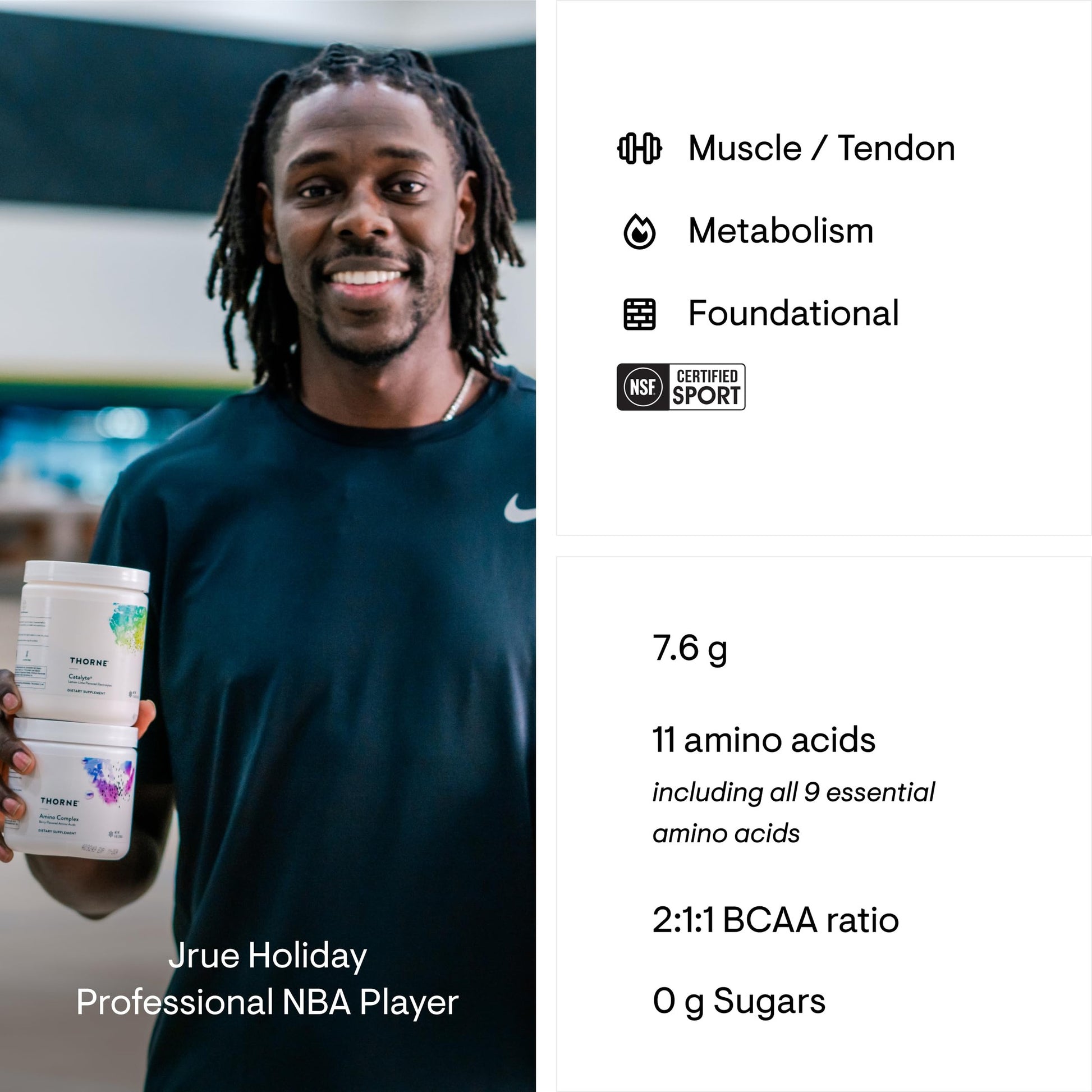 THORNE - Amino Complex - Clinically-Validated EAA and BCAA Powder for Pre or Post-Workout - Promotes Lean Muscle Mass & Energy Production* - NSF Certified for Sport - 30 Servings - 8.0 Oz - Berry - Medaid International