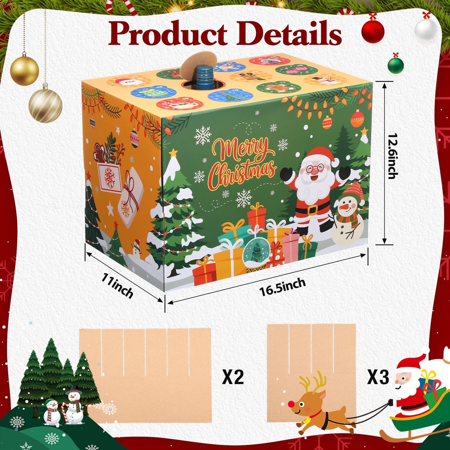 AmazingSpark 12 Days Christmas Empty Advent Calendar to Fill, Advent Countdown Gift Box DIY 2026 Christmas Calendar Cardboard Number Boxes for Wrap Gift Xmas Holiday Decoration - Medaid International