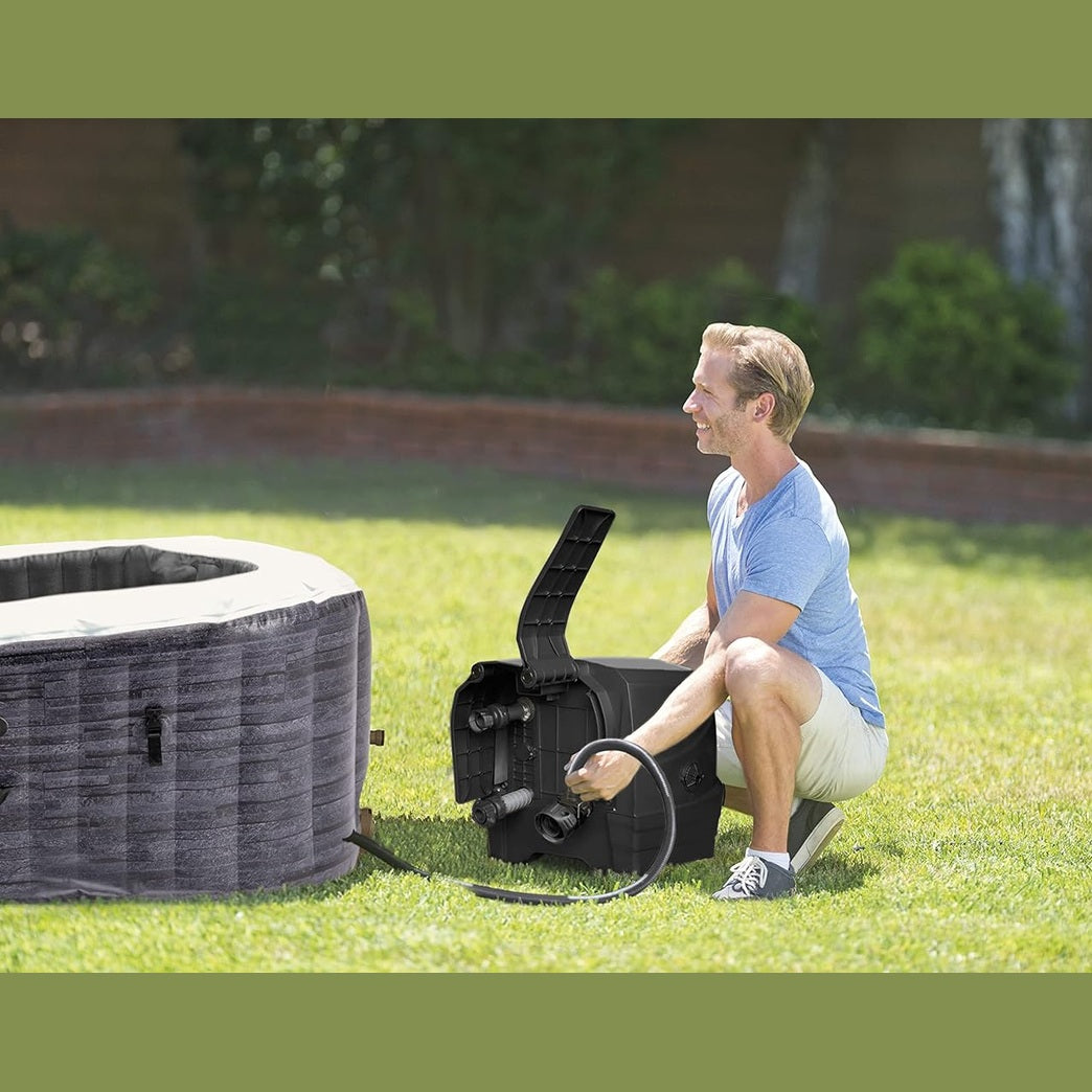 6-Person Greystone Deluxe Square Bubble Spa Set - Medaid International