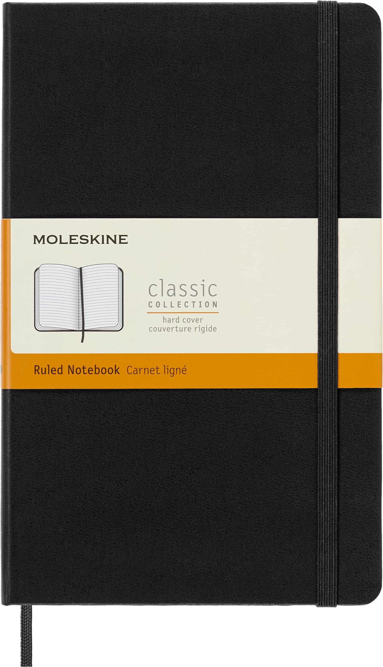 Moleskine Classic Notebook, Large, Ruled, Black, Hard Cover (5 x 8.25) - Medaid International