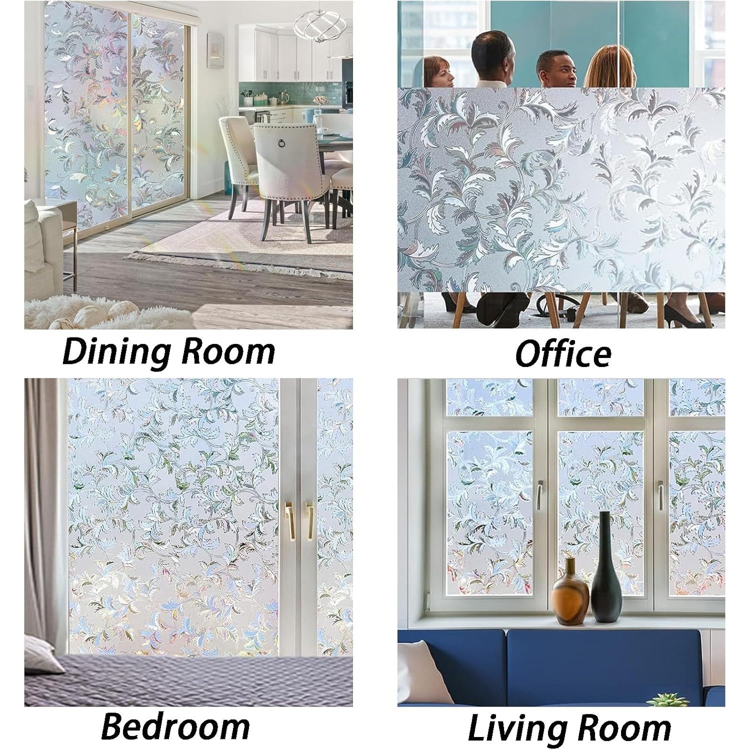 Frosted Stained Glass Window Film | Decorative PVC Privacy Cling | Non-Adhesive Static Design | Easy Installation | Enhance Home Décor | Size: 60 x 200cm - Medaid International
