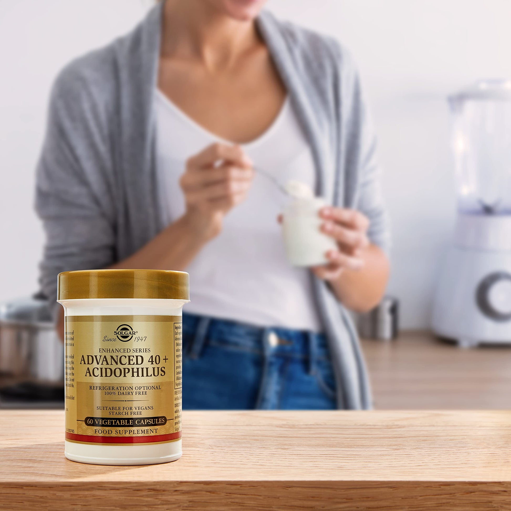 Solgar Advanced 40+ Acidophilus, 120 Vegetable Capsules - Supports Healthy Intestinal Flora - 1.5 Billion Microorganisms Per Serving - Gluten, Dairy, Lactose & Milk Free - Vegetarian - 120 Servings - Medaid International