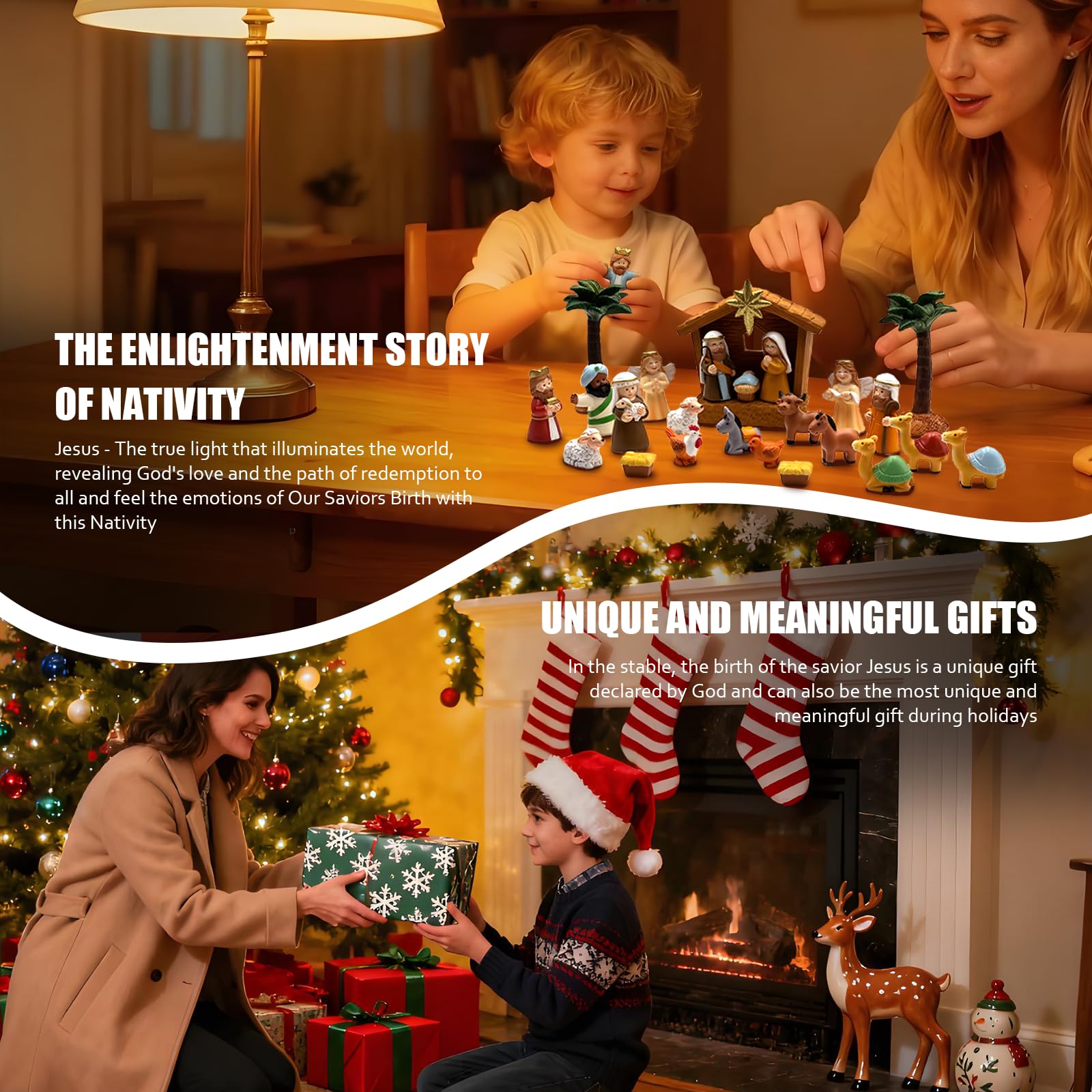 ResWRLD Nativity Set Advent Calendar 2025, for Kids Christmas Countdown Calendars with 25 Surprises Tabletop Scene Figurine Décor with Lighted Xmas Gift for Boys and Girls - Medaid International