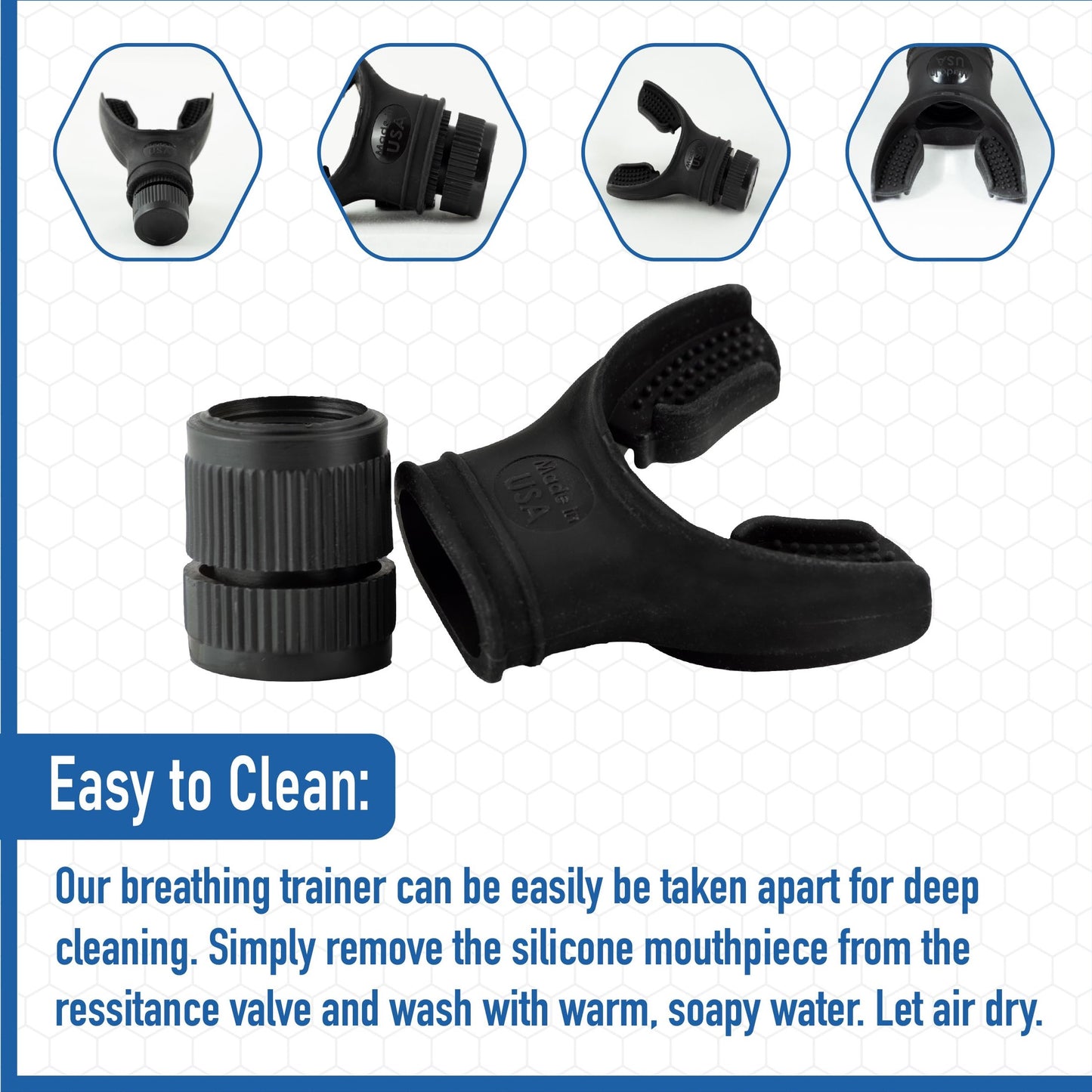 Compact Breathing Exercise Device for Lungs Made in USA Respiratory Lung Exerciser Device with Adjustable Valve - Diaphragm & Core Trainer Device for Athletes o2 Portable Breathing Trainer - Medaid International