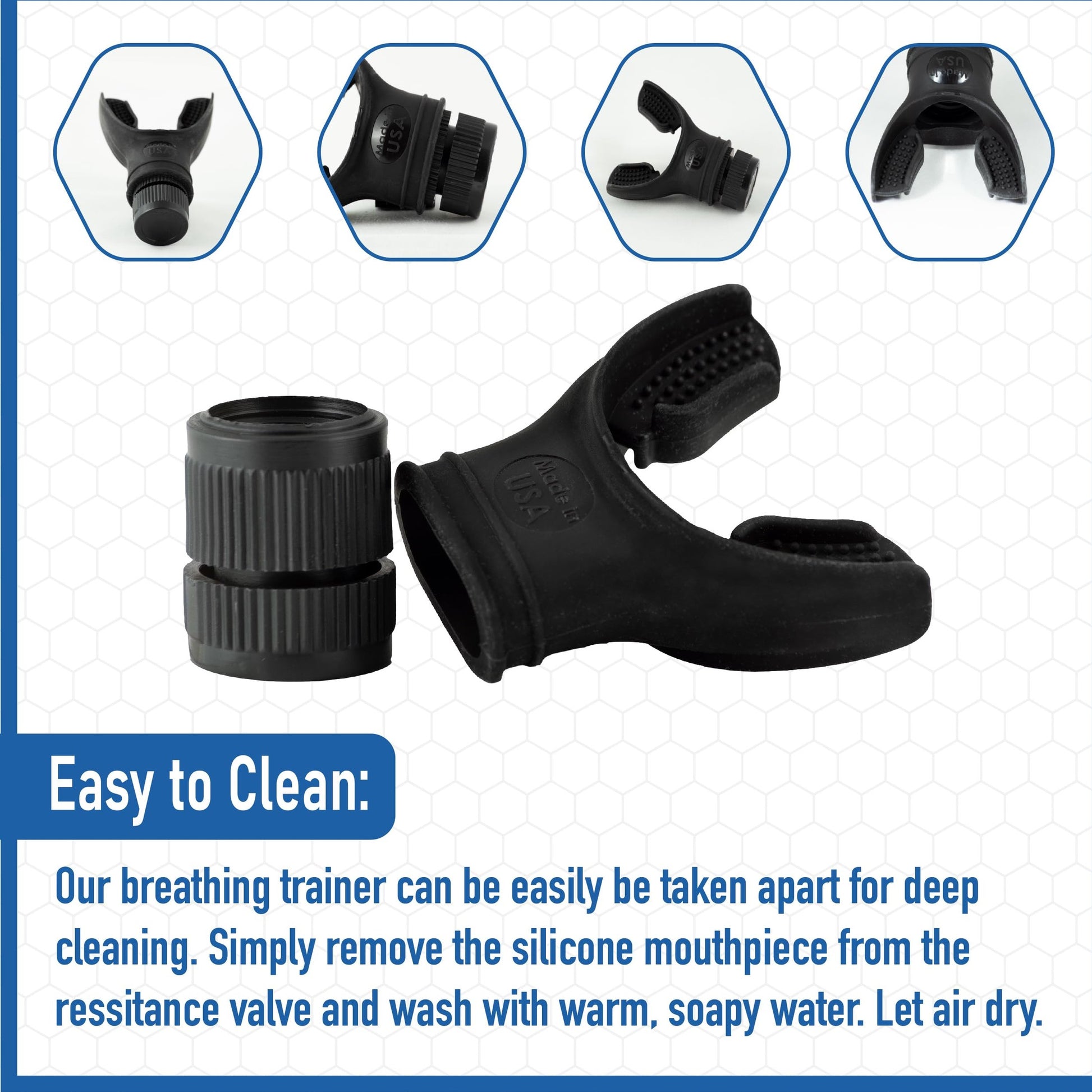 Compact Breathing Exercise Device for Lungs Made in USA Respiratory Lung Exerciser Device with Adjustable Valve - Diaphragm & Core Trainer Device for Athletes o2 Portable Breathing Trainer - Medaid International