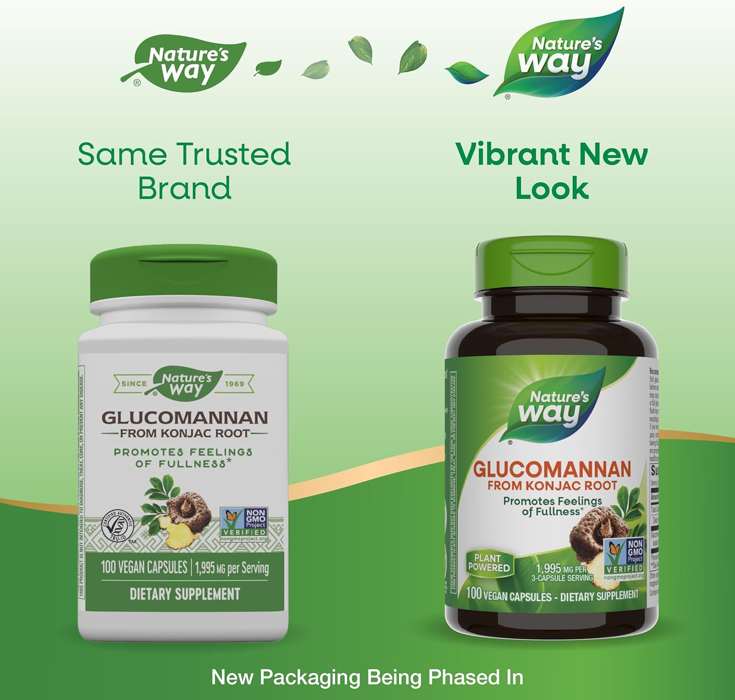 Nature's Way Premium Herbal Glucomannan from Konjac Root, 1,995 mg per serving, 100 Vegan Capsules - Medaid International