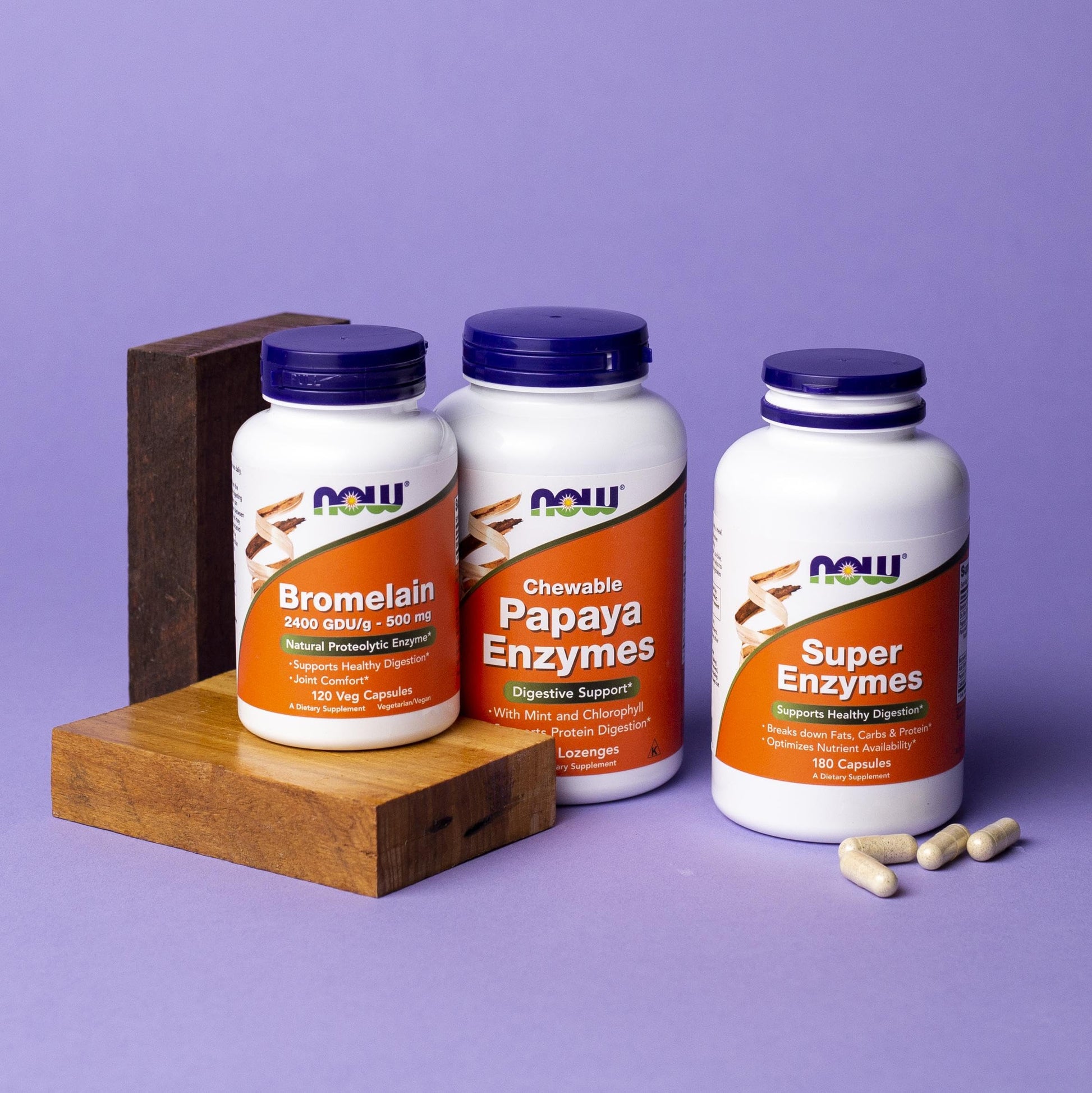 NOW Foods Supplements, Super Enzymes, Formulated with Bromelain, Ox Bile, Pancreatin and Papain,180 Capsules - Medaid International