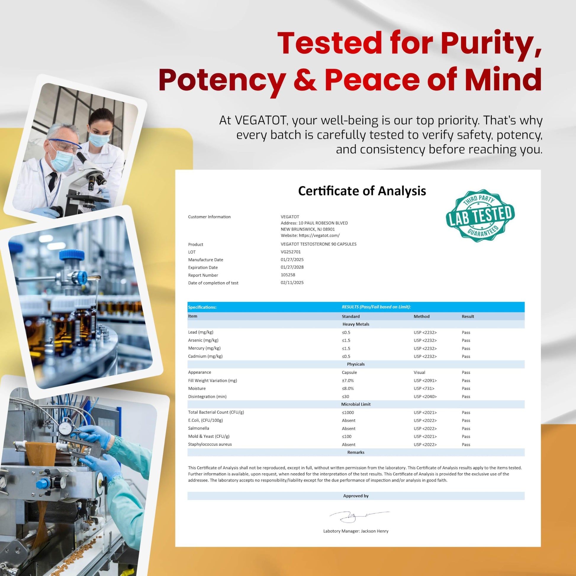 VEGATOT 𝟴 𝗜𝗡 𝟭 Testo Support - Boost Performance with Tongkat Ali, Panax Ginseng, Maca Root, Ashwagandha, Tribulus - Energy, Stamina, Circulation Support - Medaid International