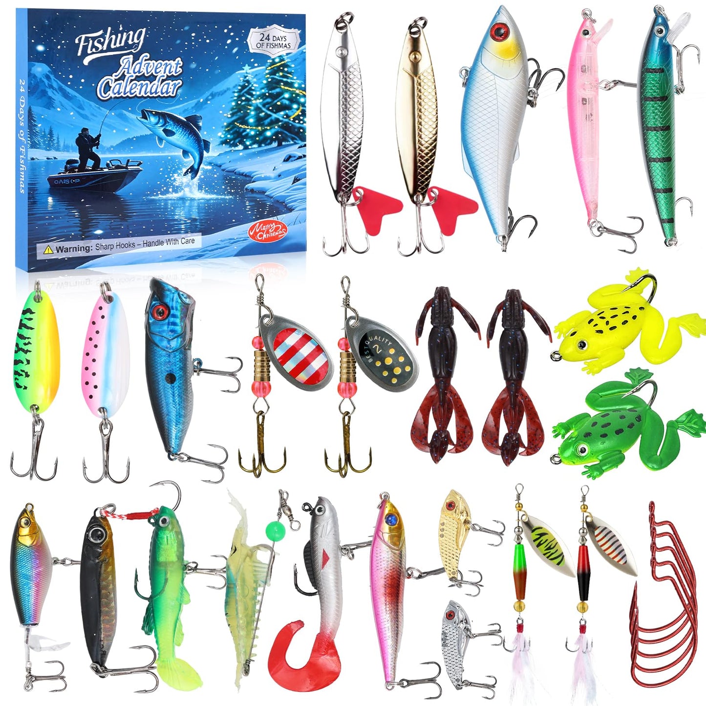 Fishing Advent Calendar for Adult 2025 Fishing Lure Advent Calendar 24 Days Christmas Countdown Calendars Tackle Lures Gifts For Men - Medaid International