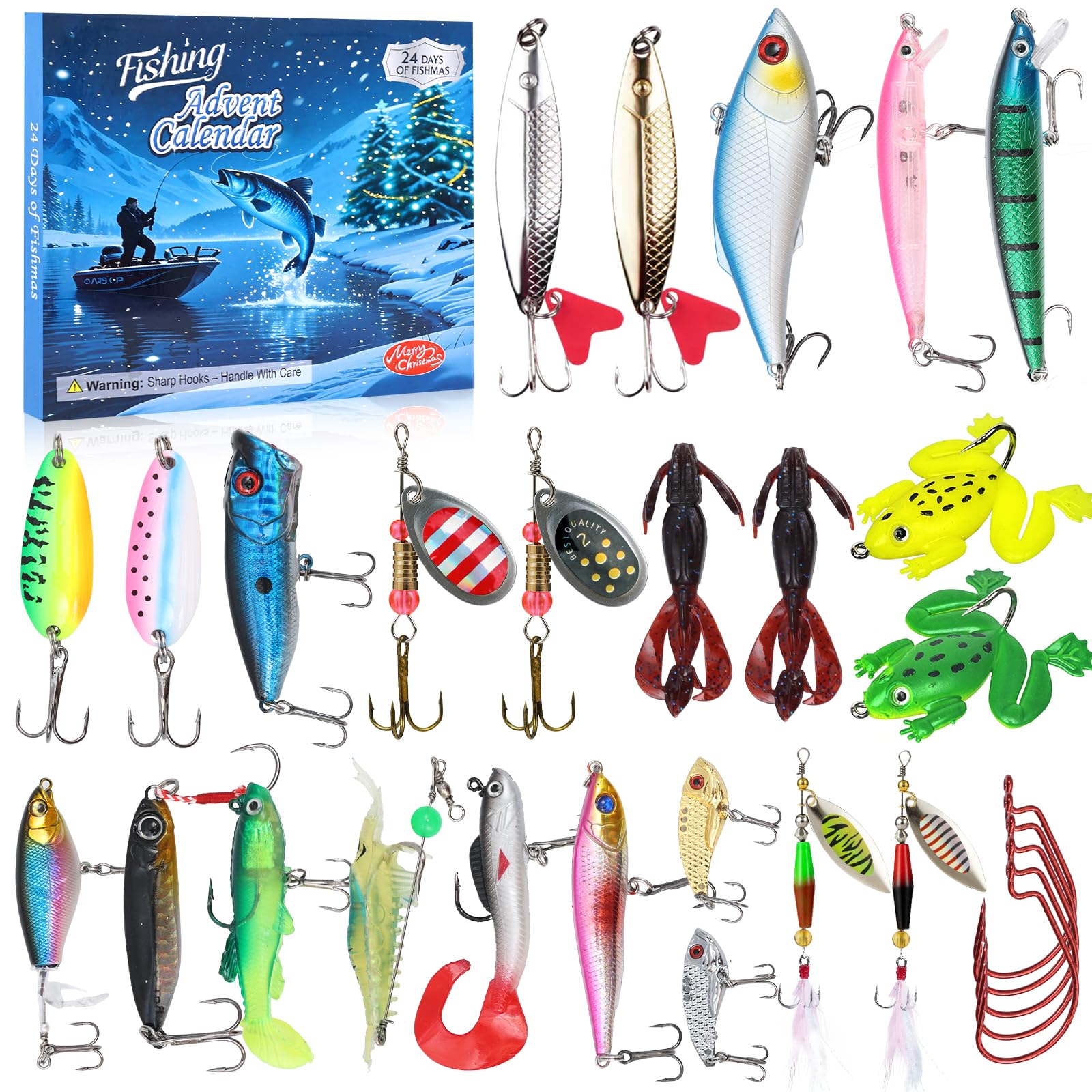 Fishing Advent Calendar for Adult 2025 Fishing Lure Advent Calendar 24 Days Christmas Countdown Calendars Tackle Lures Gifts For Men - Medaid International