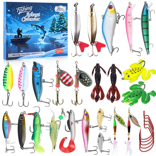 Fishing Advent Calendar for Adult 2025 Fishing Lure Advent Calendar 24 Days Christmas Countdown Calendars Tackle Lures Gifts For Men - Medaid International