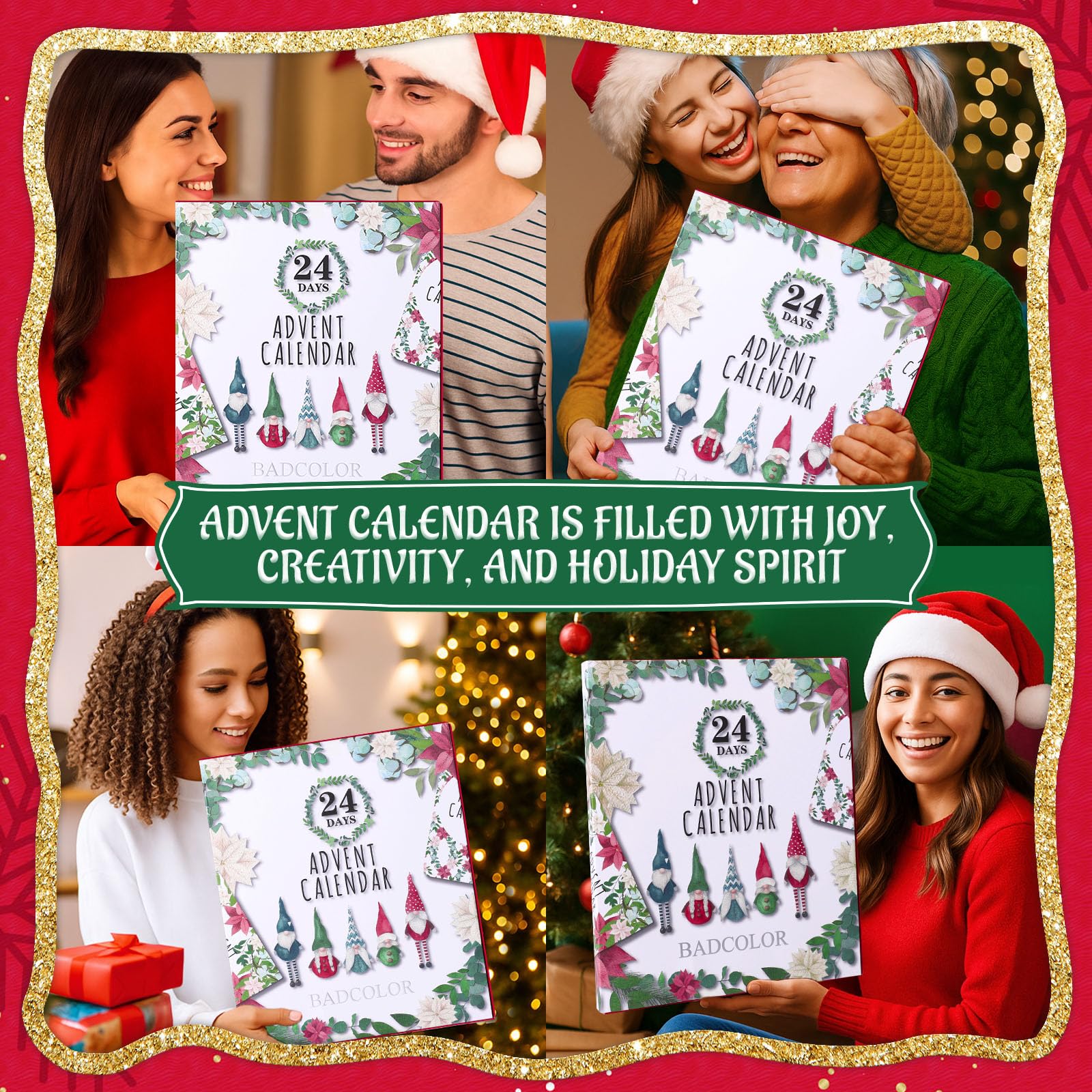 Makeup Advent Calendar 2025, 24 Days Christmas Countdown Calendar Surprise Gift Kit, Xmas Holiday Festival Cosmetic Starter Makeup Set with 24 Beauty Boxes for Women Girls Teens - Medaid International