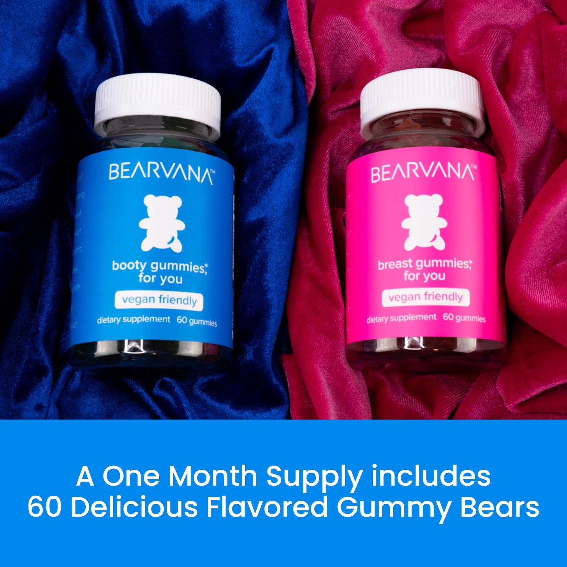 BEARVANA Top & Peach Support Combo Pack Gummies for Women | 9 Herbal Extracts Including Fenugreek, Maca & Fennel | Essential Vitamins | Berry Flavor | 2-Pack (120 Gummies) - Medaid International