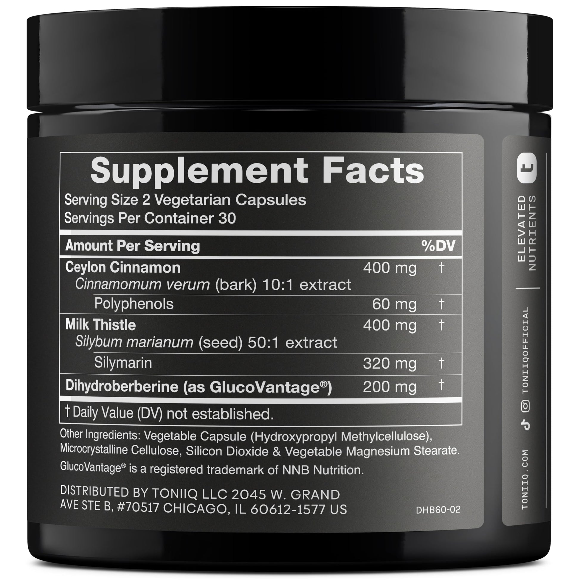Dihydroberberine Supplement - Ultra High Potency 1,000mg Formula with GlucoVantage, 10:1 Ceylon Cinnamon & 50:1 Milk Thistle - Third-Party Lab Tested - Medaid International