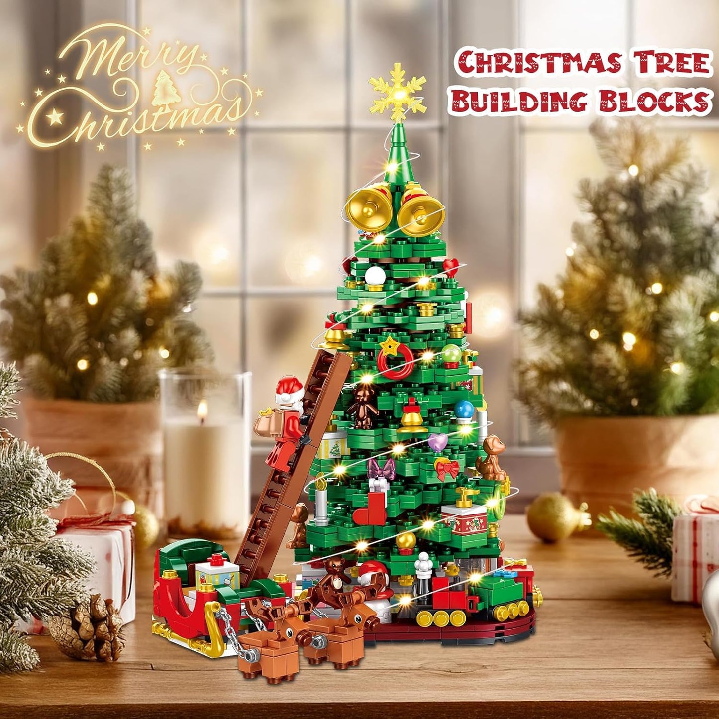 Siyaluens Advent Calendar 2025 - Christmas Tree Building Block Set, 1011 Pieces Christmas Santa Claus Moose Toy Decorations Building Kits for Adults Teen Girls Boys Countdown Calendar Gifts - Medaid International