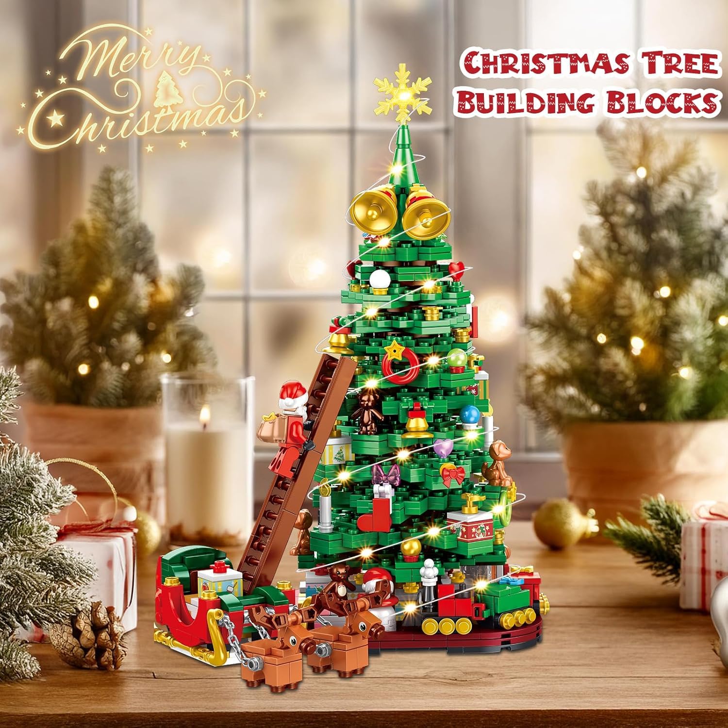 Siyaluens Advent Calendar 2025 - Christmas Tree Building Block Set, 1011 Pieces Christmas Santa Claus Moose Toy Decorations Building Kits for Adults Teen Girls Boys Countdown Calendar Gifts - Medaid International