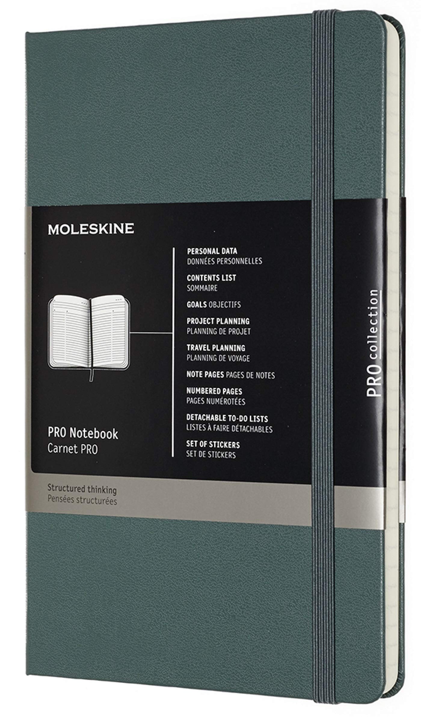 Moleskine Professional Notebook, Large, Forest Green, Hard Cover (5 x 8.25) - Medaid International