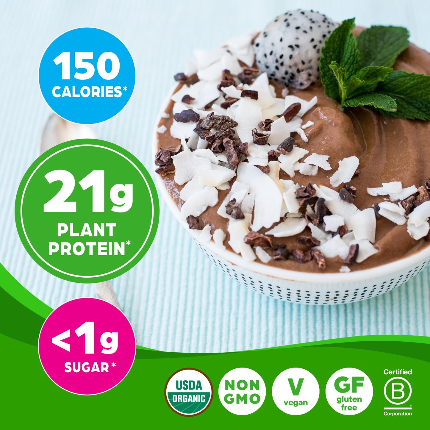 Orgain Organic Vegan Protein Powder, Creamy Chocolate Fudge - 21g Plant Protein, 7g Prebiotic Fiber, Low Net Carb, No Lactose Ingredients, No Added Sugar, Non-GMO, For Shakes & Smoothies, 1.02 lb - Medaid International