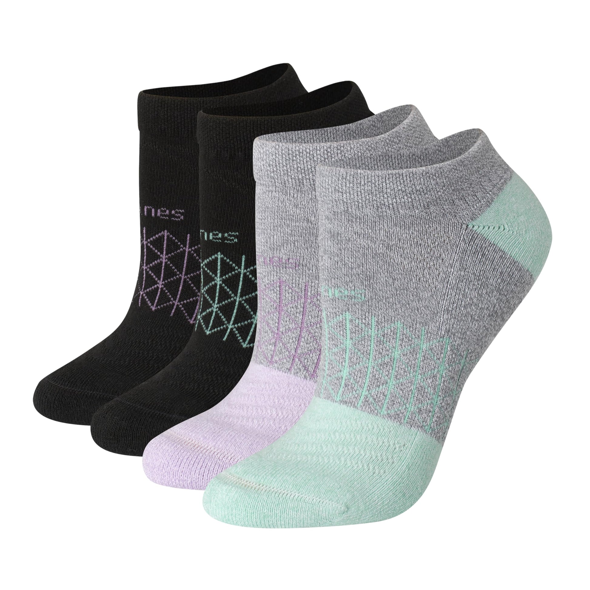 Hanes Show, 4 Pairs, Absolute Active Socks for Women, Moisture-Wicking, Cushioned, Grey, 5-9 - Medaid International