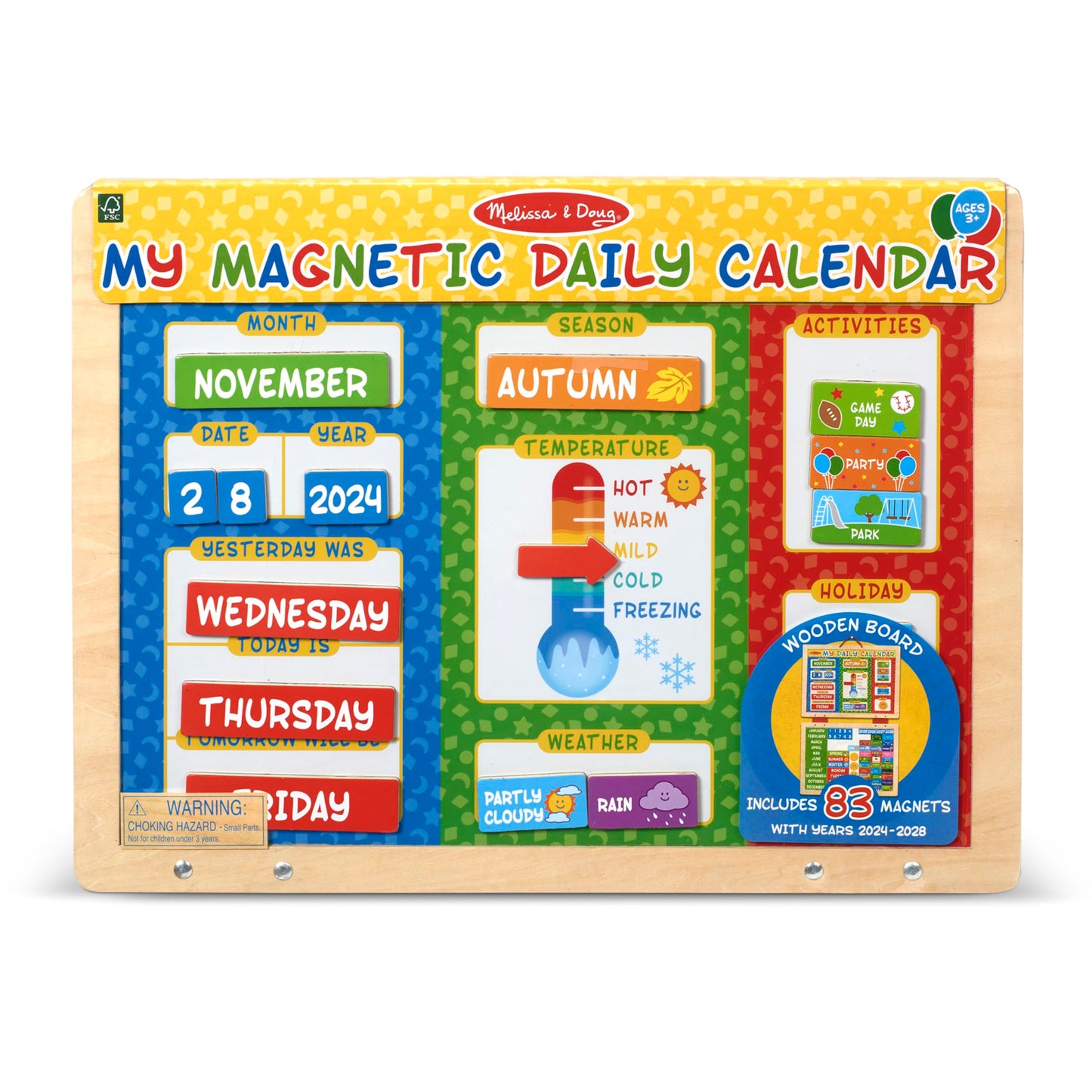 Melissa & Doug My First Daily Magnetic Calendar, Classroom Calendar for Kids Activities with Weather & Seasons, Preschool Toys for Girls & Boys Ages 4+ - Medaid International