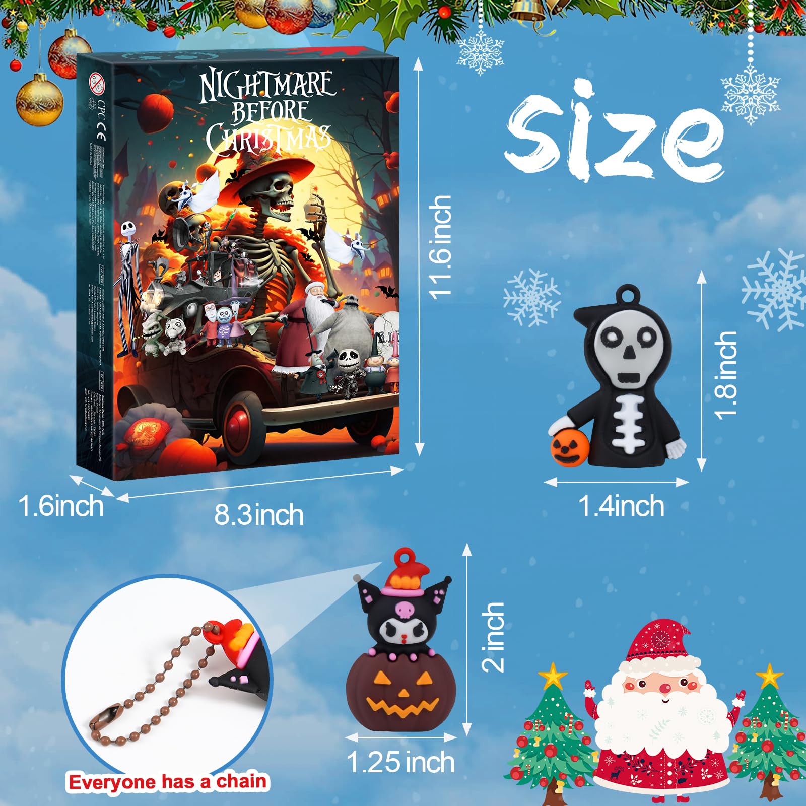 Nightmare Christmas Advent Calendar 2025 for Kids, 24 Days Countdown Calendar with Classic Doll,Collectible Figures Surprise Christmas Xmas Gifts for Kid Girls Teens - Medaid International