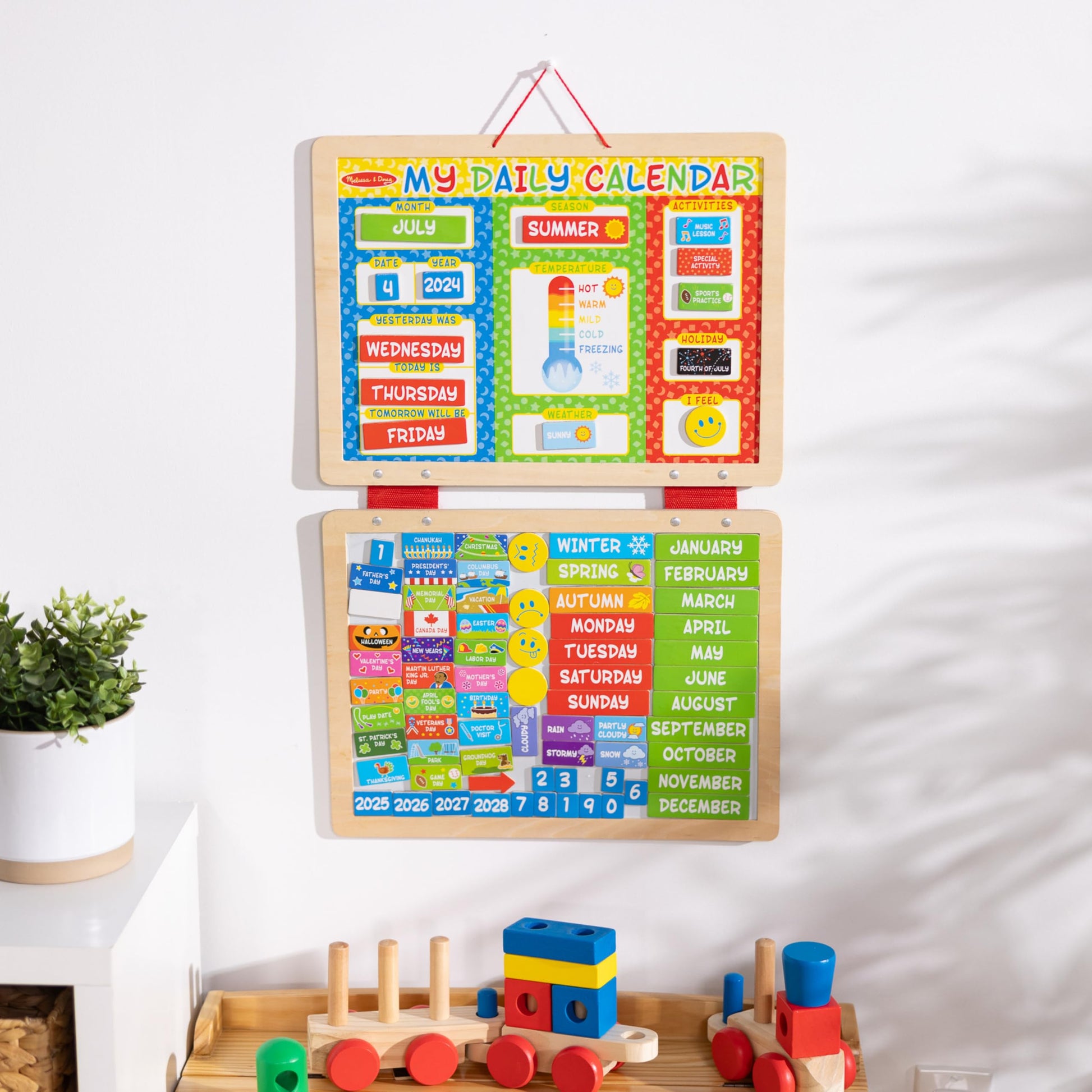 Melissa & Doug My First Daily Magnetic Calendar, Classroom Calendar for Kids Activities with Weather & Seasons, Preschool Toys for Girls & Boys Ages 4+ - Medaid International