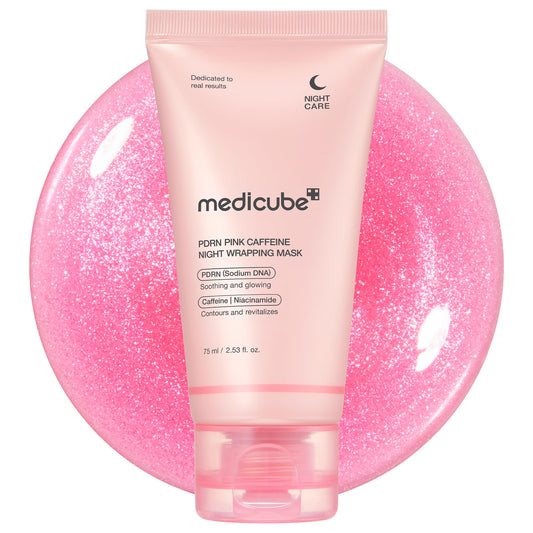 medicube PDRN Caffeine Overnight Wrapping Peel Off Facial Mask | Firming, Depuffing & Hydration | Salmon DNA + Caffeine + Collagen For Refined, Glass Skin & Face Contour Support | Korean Skin Care - Medaid International
