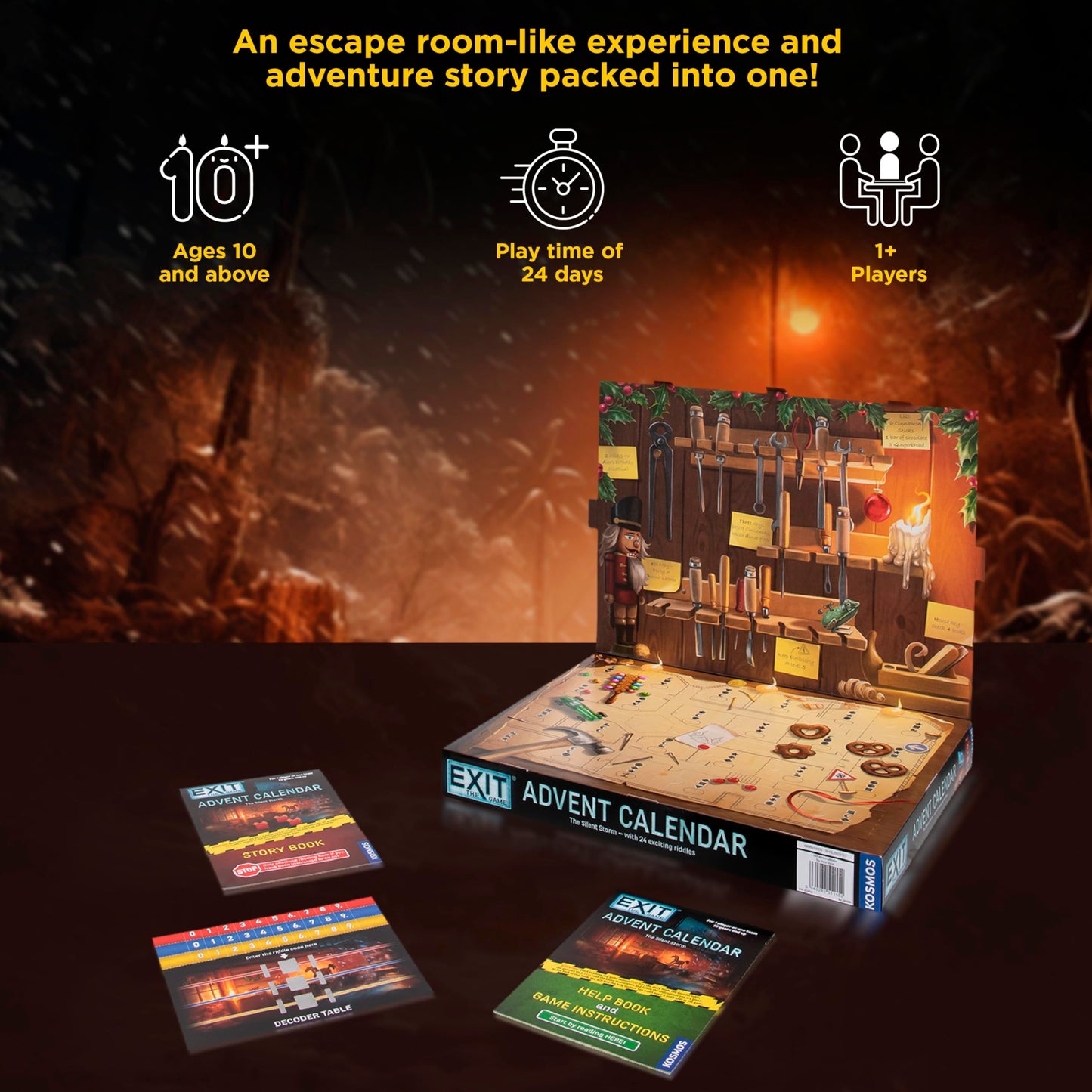 EXIT: The Game - Advent Calendar - The Silent Storm Family Game Cooperative Game Puzzle a Day Escape Room - Medaid International
