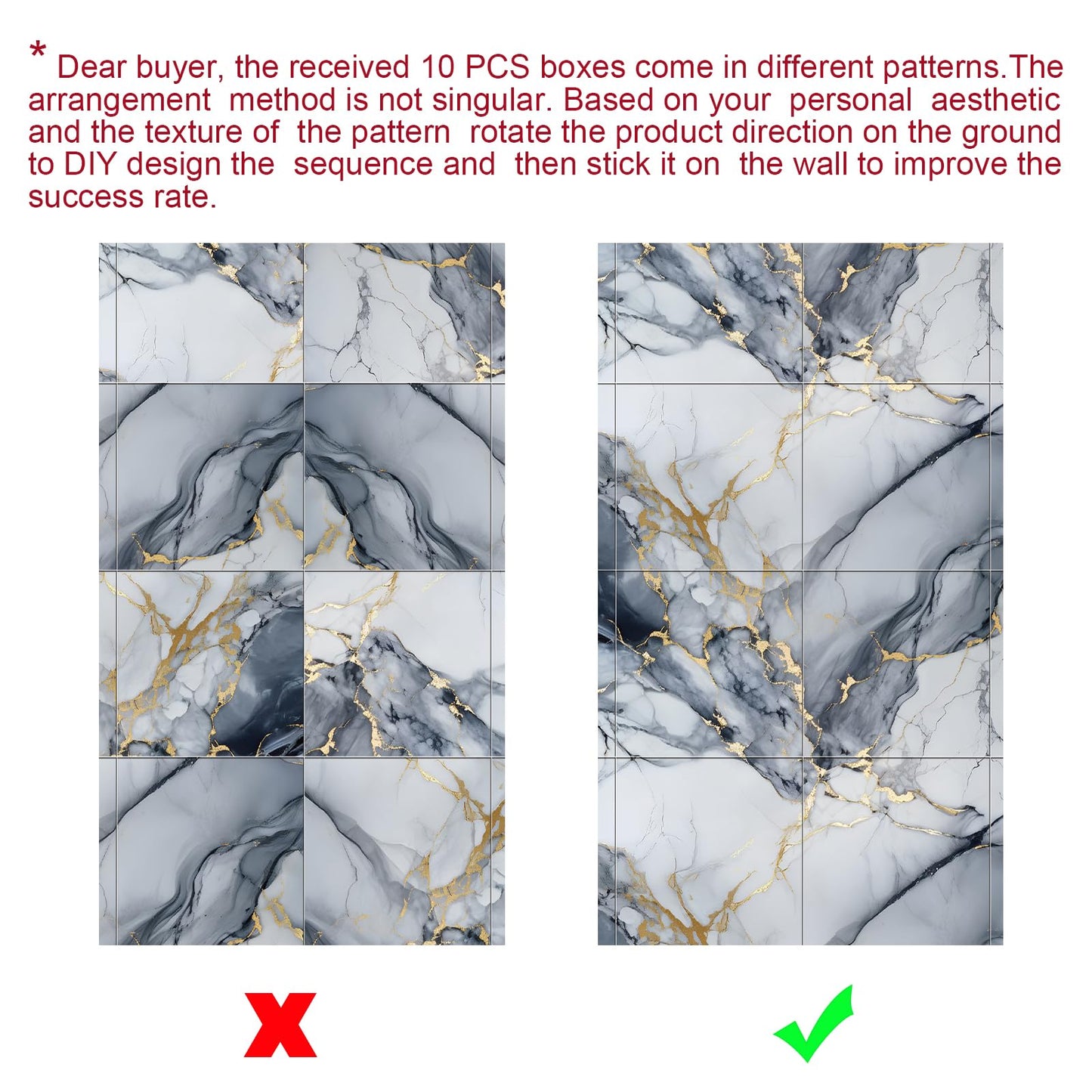 Chejiaye Thick 10pcs Marble Peel and Stick Backsplash Surface Waterproof Wall Panels,Self-Adhesive Marble PVC Foam Wall Panels for Kitchen, Bathroom - 11.8"x11.8" Kitchen Tile(Not Real Tiles,Blue) - Medaid International