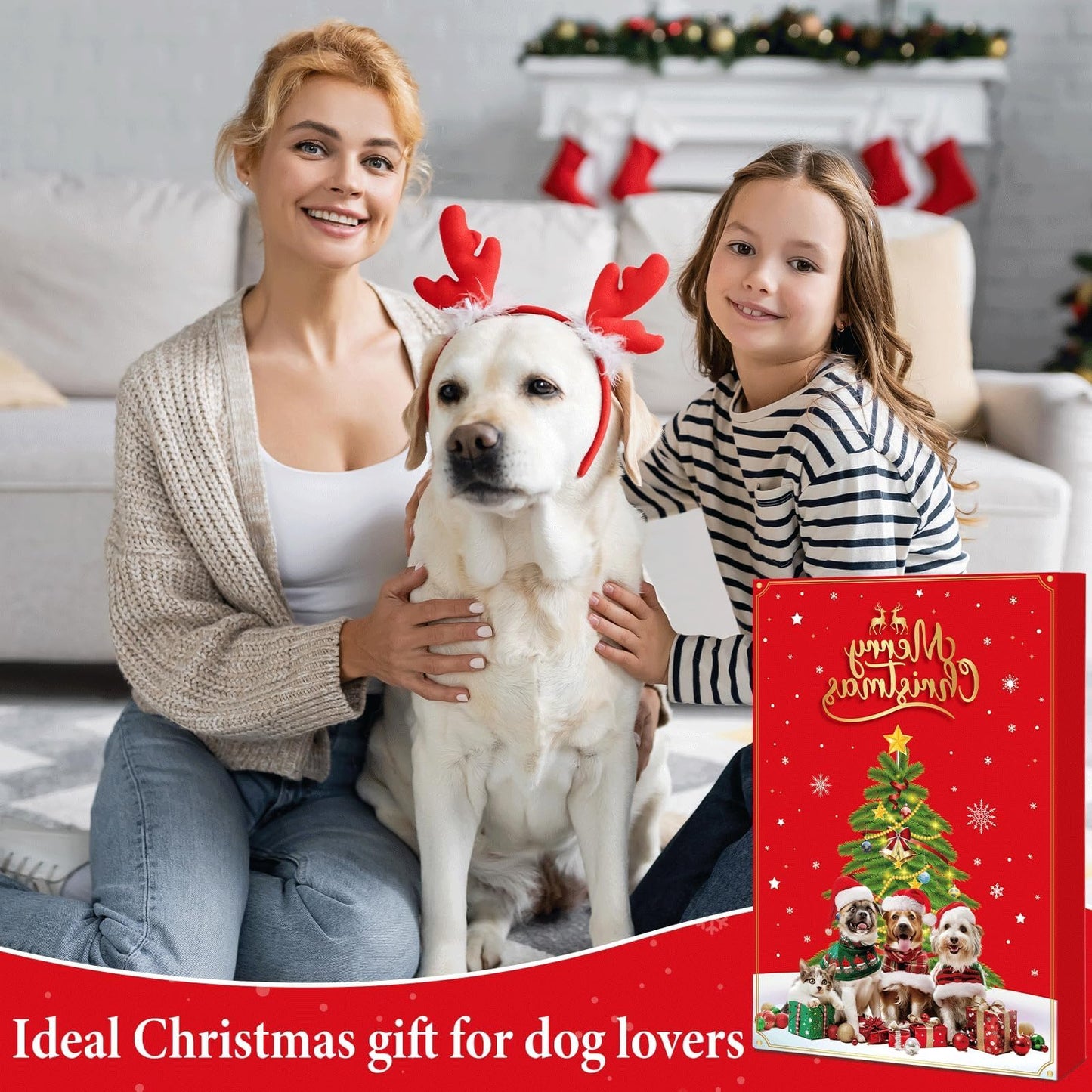 Dogs & Cats Advent Calendar 2025, Empty Advent Calendar to Fill Yourself, Advent Calendar Box Drawers Christmas Gifts for Pet Dog Lover Personalize with Treats Winter Holiday Xmas Countdown Gift - Medaid International