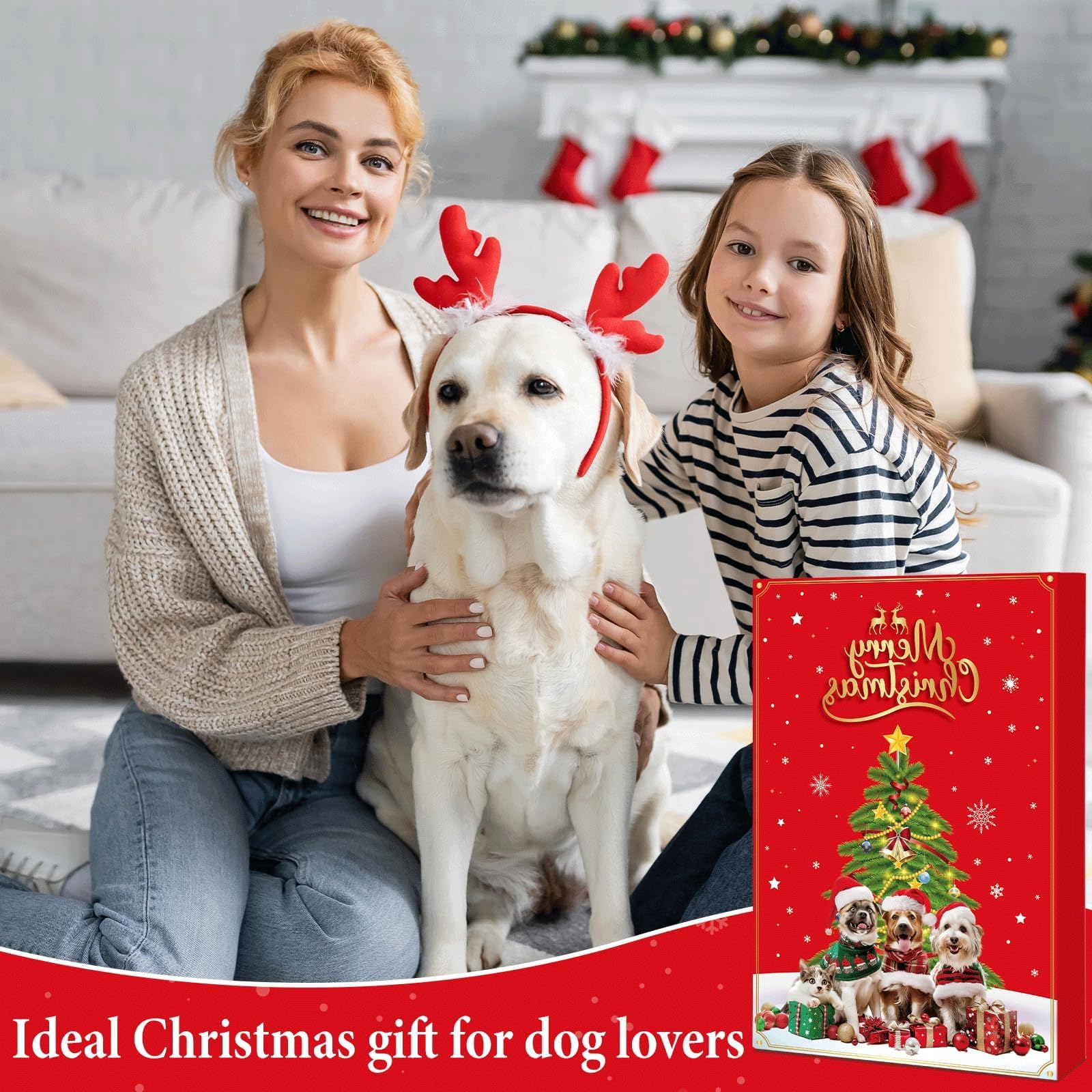 Dogs & Cats Advent Calendar 2025, Empty Advent Calendar to Fill Yourself, Advent Calendar Box Drawers Christmas Gifts for Pet Dog Lover Personalize with Treats Winter Holiday Xmas Countdown Gift - Medaid International