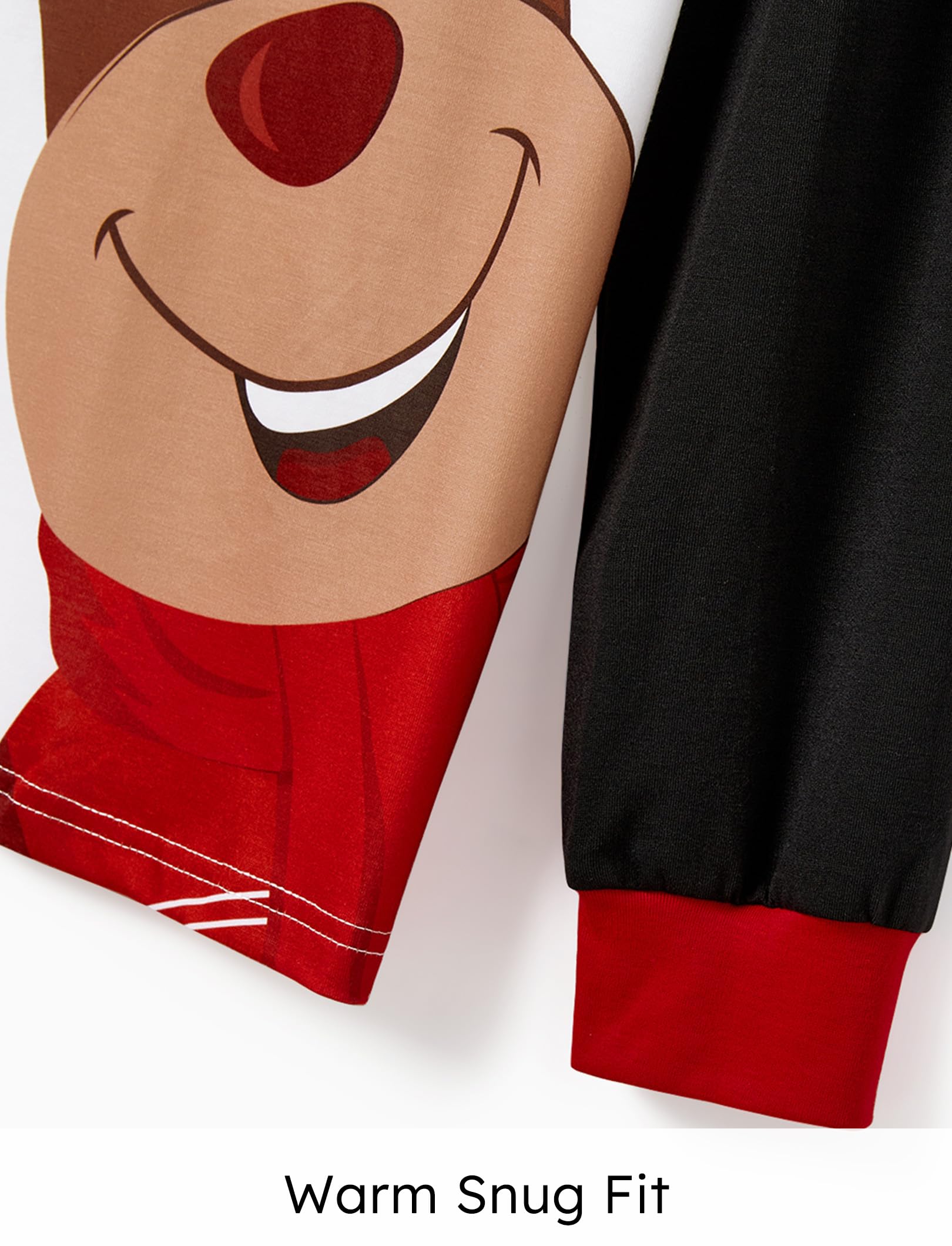 PATPAT Christmas Family Matching Pajamas, Red Black Reindeer, Kids, 9-10 Years - Medaid International