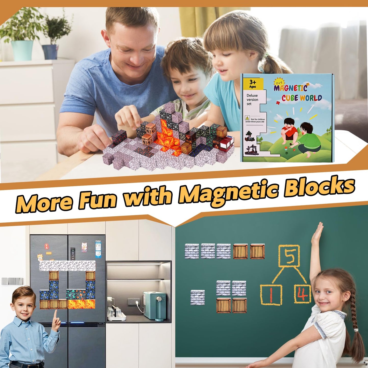 gyttoping Magnetic Blocks, 128PCS Build Cave Magnet World Set, Magnetic Toys for Boys & Girls Age 3-5, 4-8, 8-12, STEM Sensory Building Gifts Toys for Kids for 3+ - Medaid International